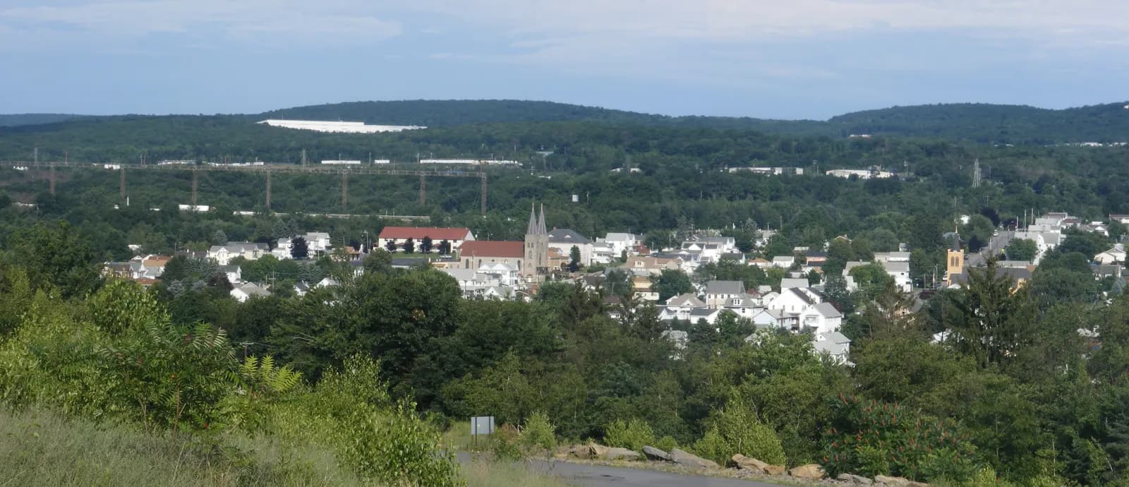Dupont, Pennsylvania panorama with Interstate 81 and the AVP MALSR approach lights in the background.