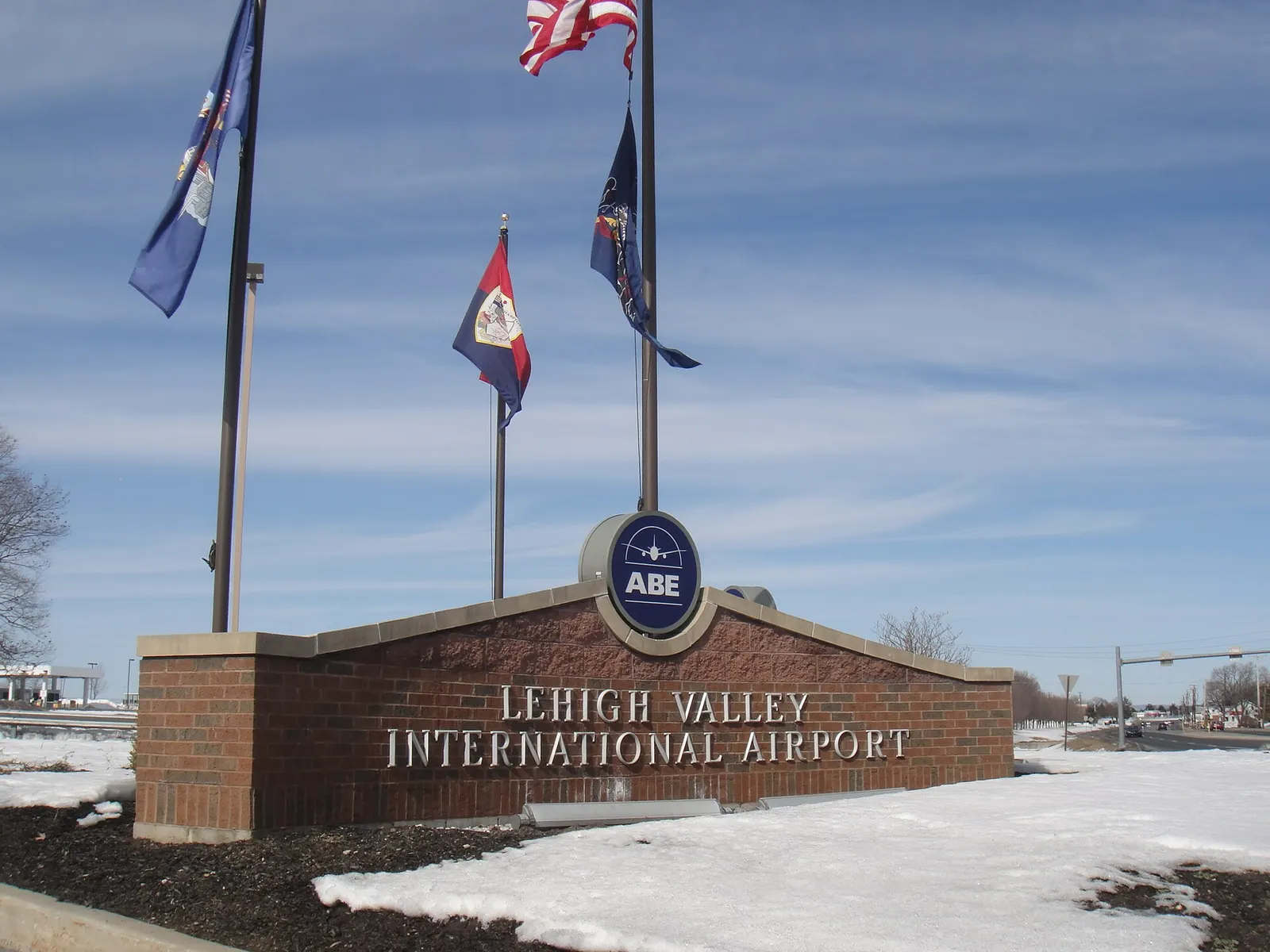 Main passenger entrance doors at Lehigh Valley International Airport in March 2014.
