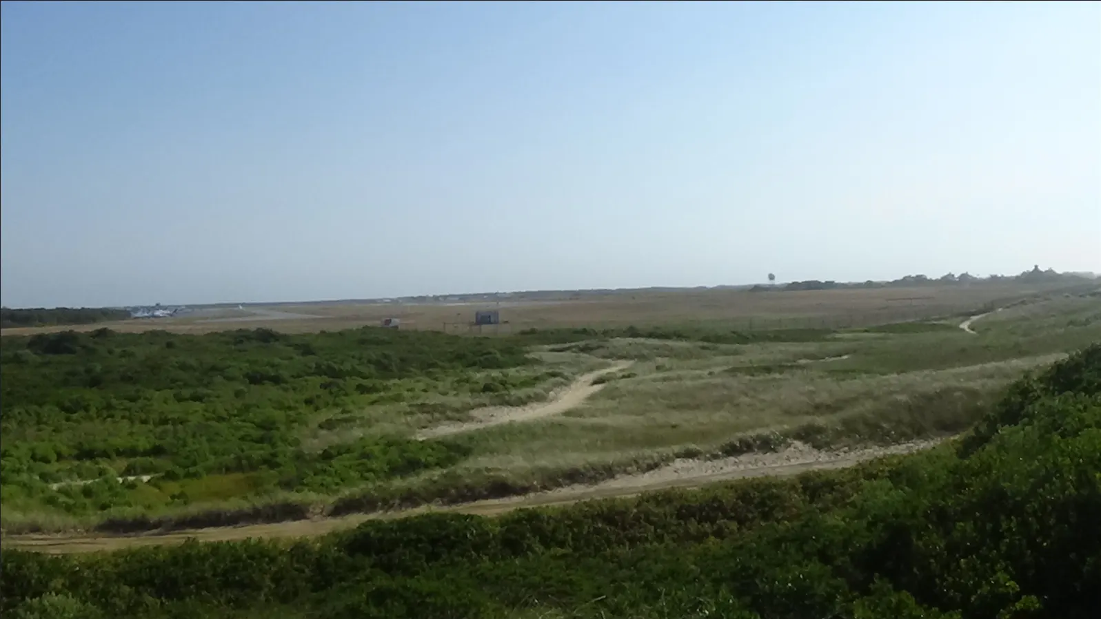 Nantucket Memorial Airport from 1 mile away, picture taken Sand Dunes in between Nobadeer beach and Surfside Beach