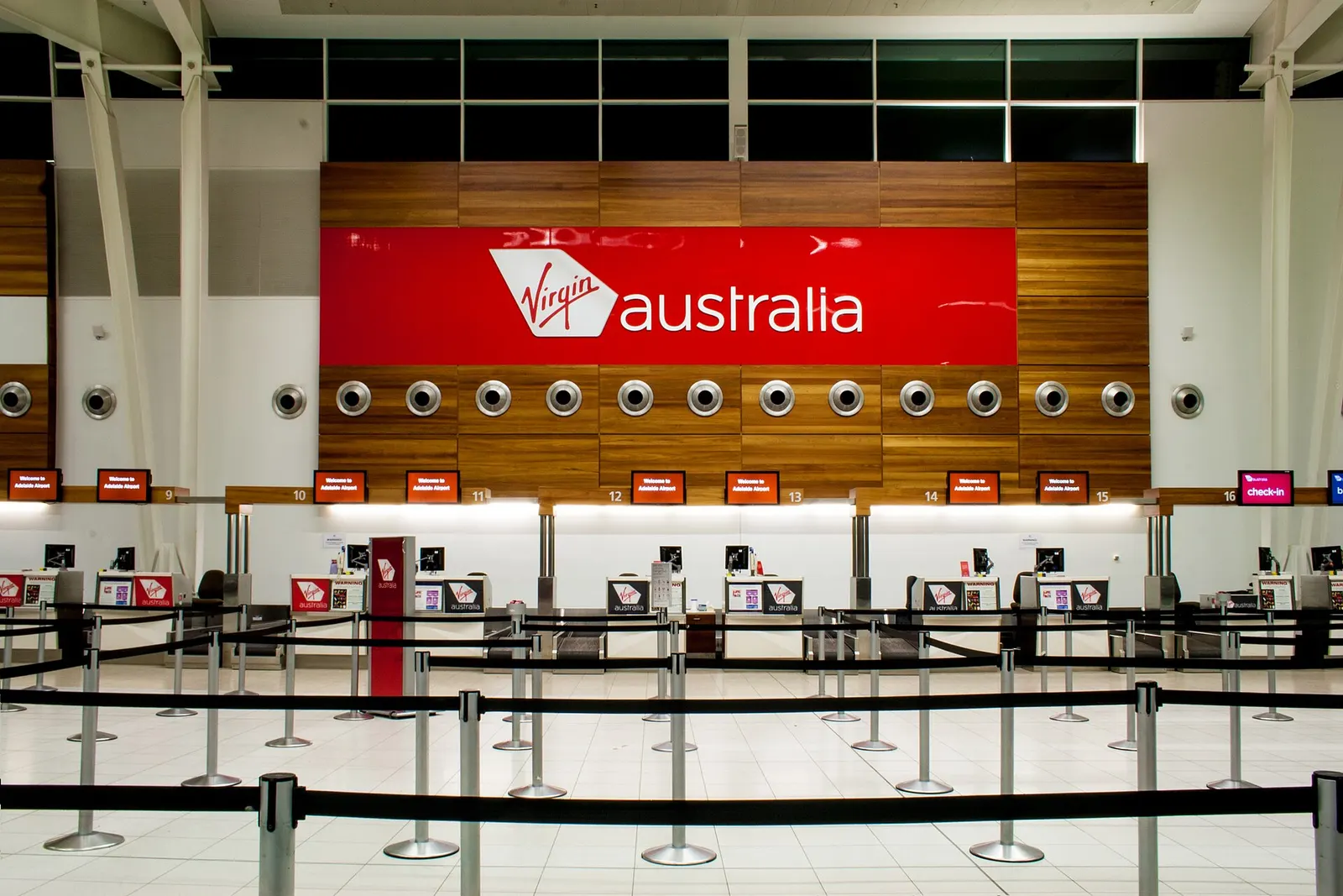 Empty Virgin Australia domestic terminal, Adelaide Airport