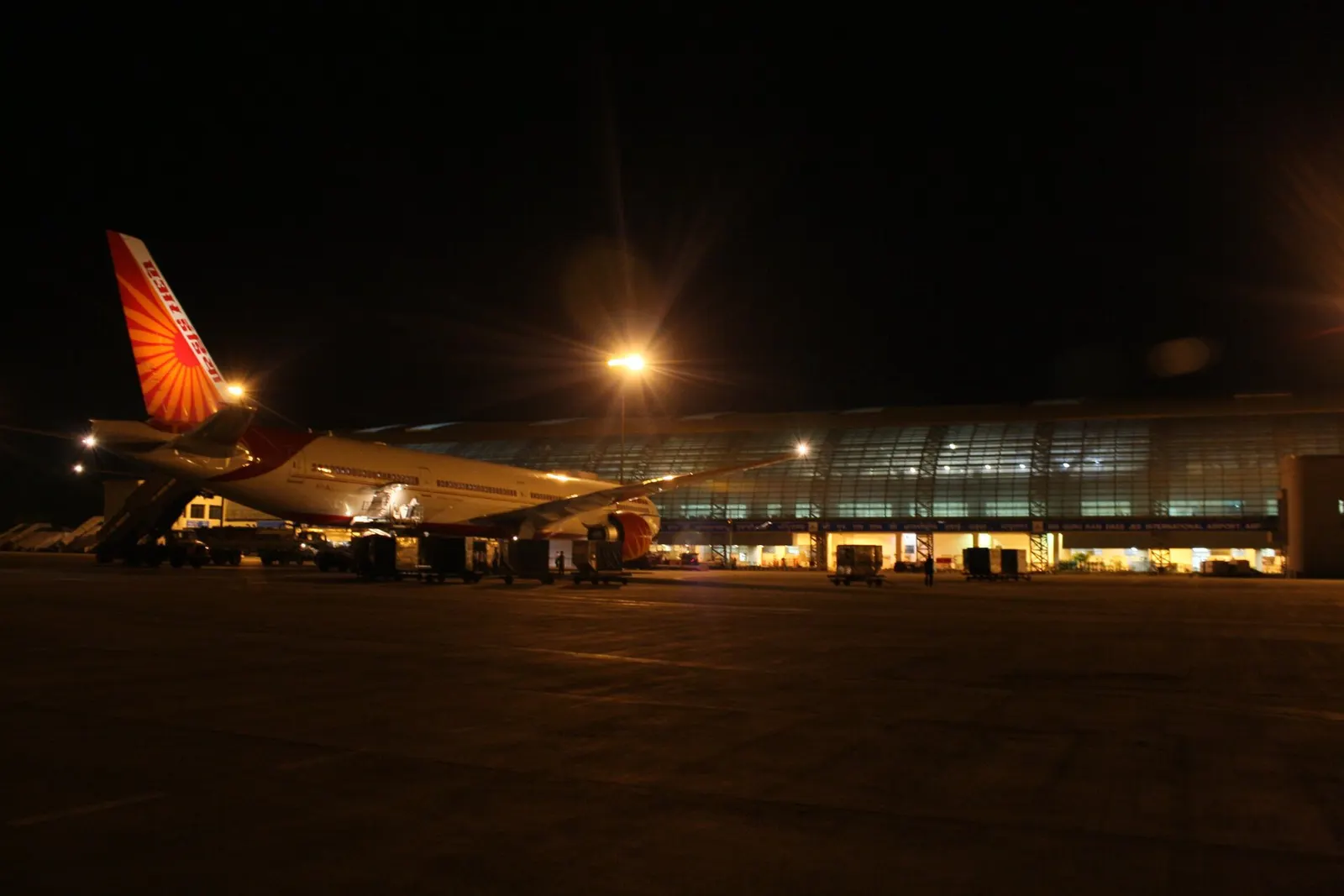 Air India Boeing 777-300ER, preparing for departure at Sri Guru Ram Dass Jee International Airport, Amritsar