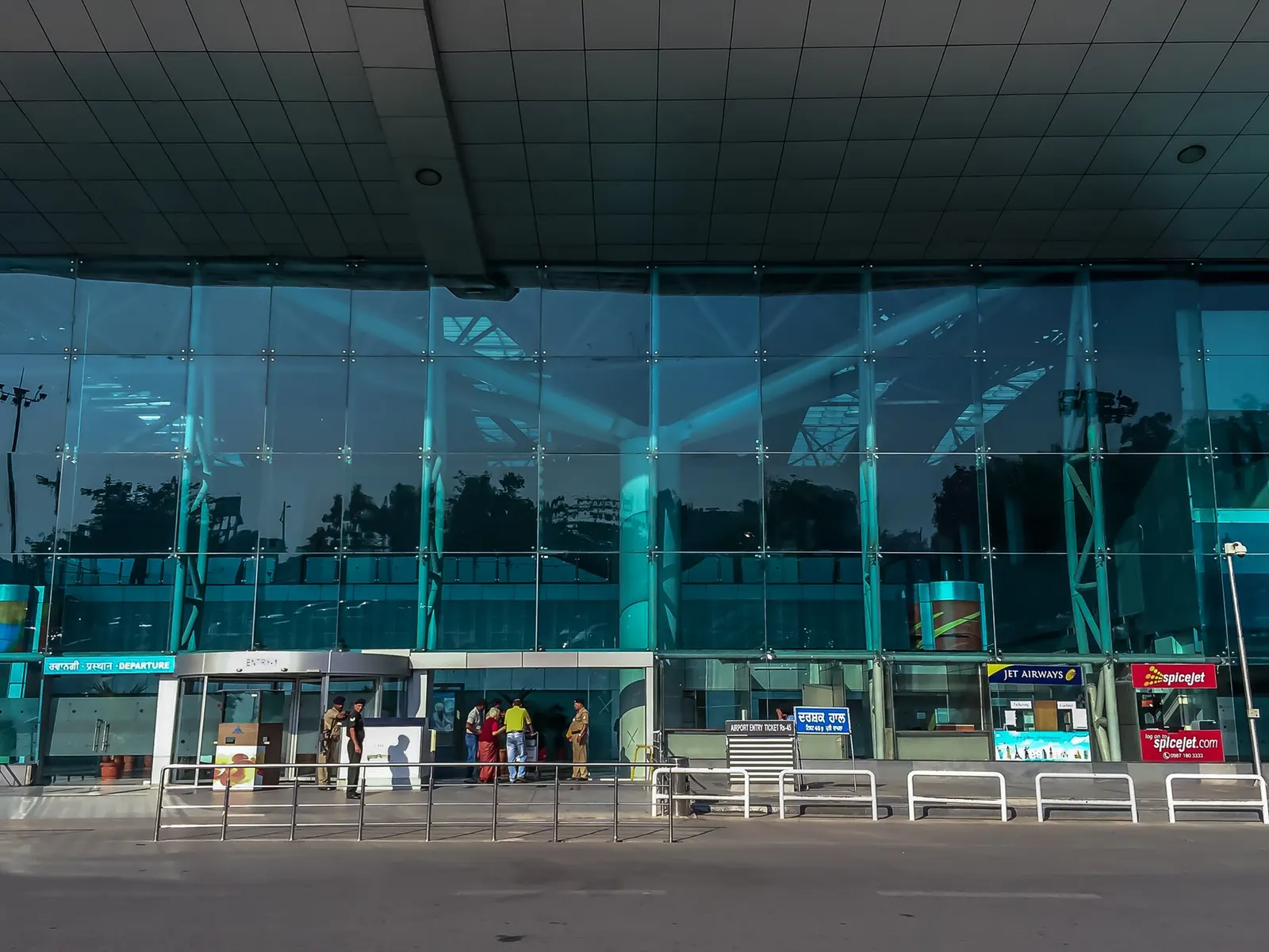 Entrance to departures area at Sri Guru Ram Dass Jee International Airport, Amritsar, India