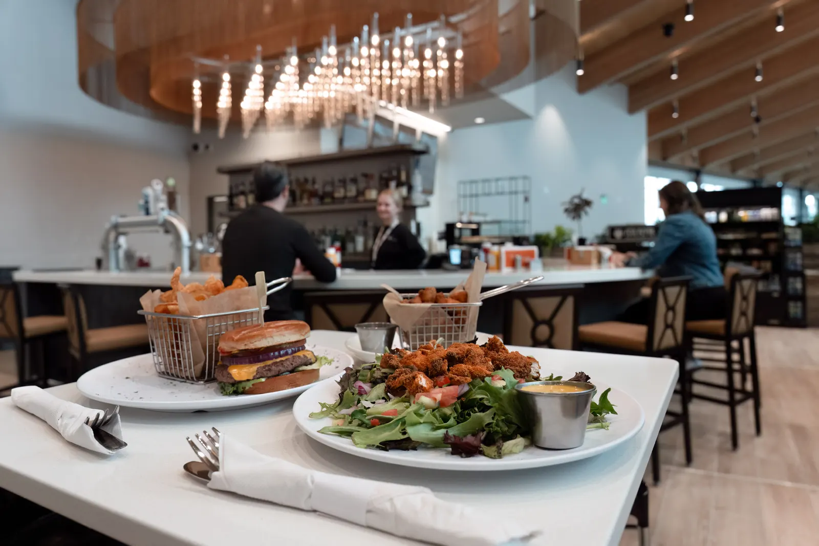 Food-court seating inside Appleton International Airport