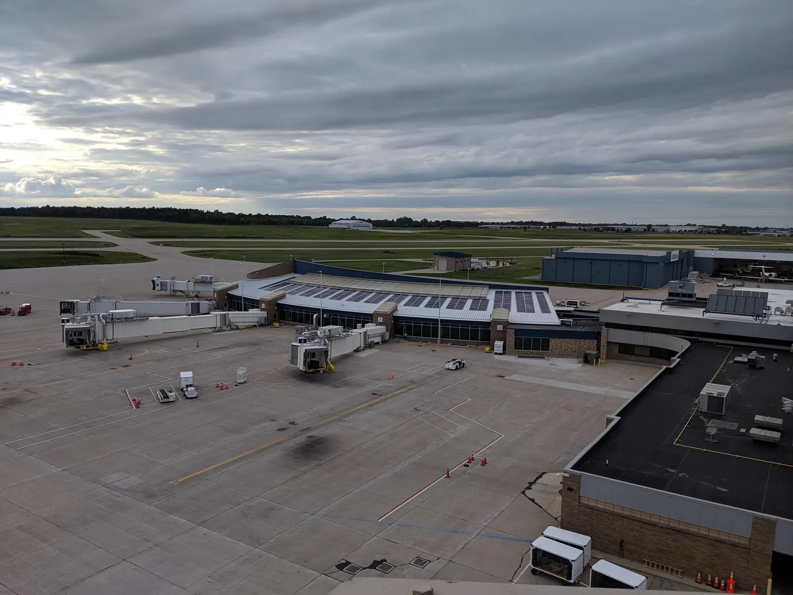 Historic 2019 aerial of the Appleton International Airport terminal