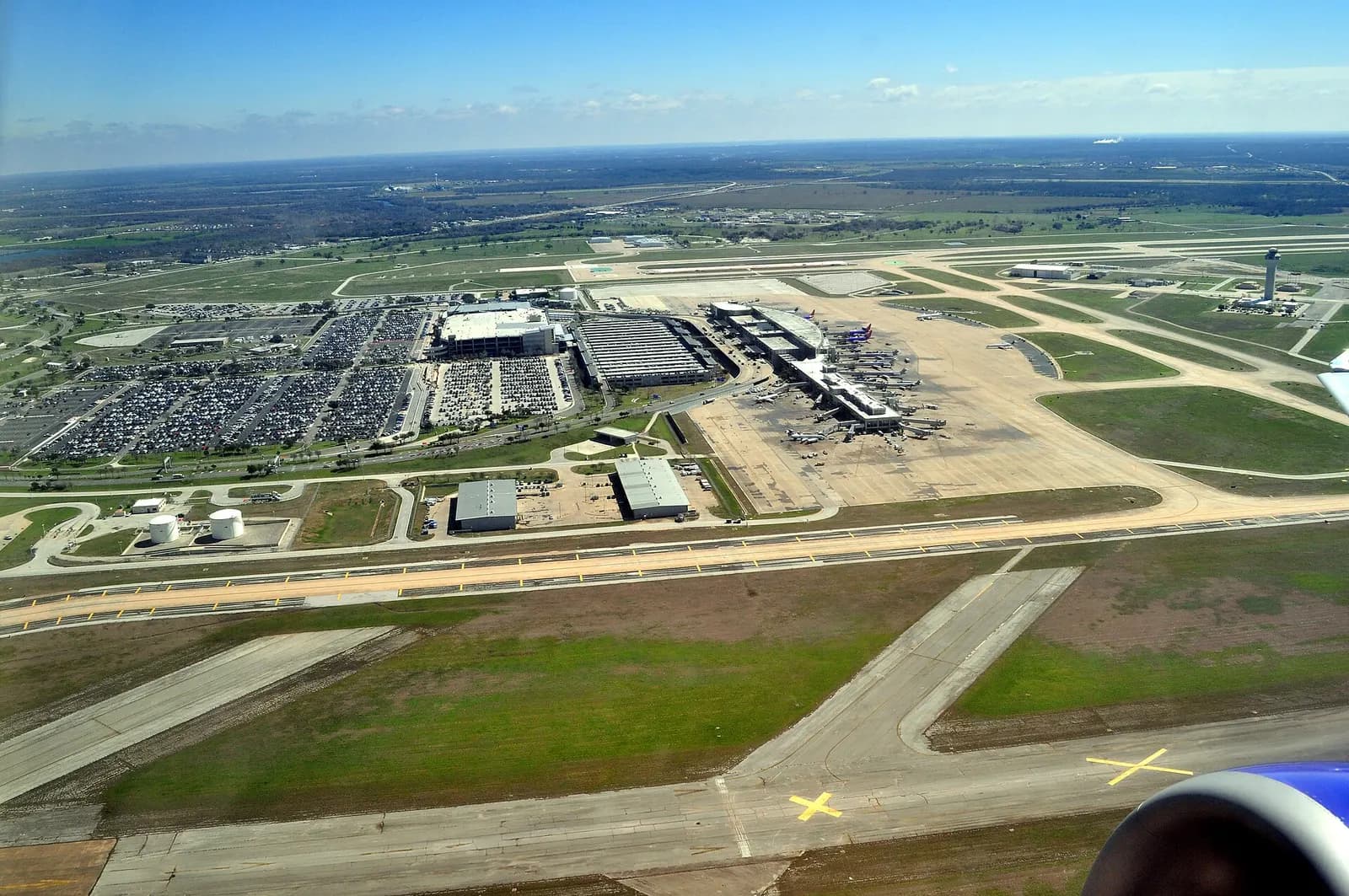 Aerial view of Austin-Bergstrom International Airport, Austin, Texas, U.S.