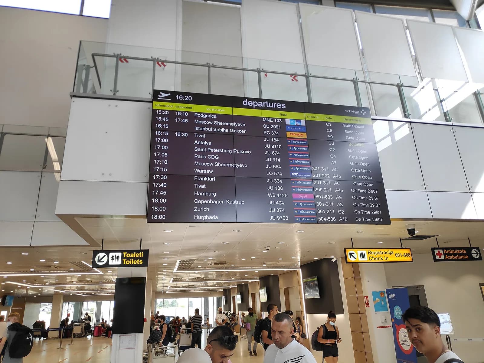 Belgrade Nikola Tesla Airport Departures