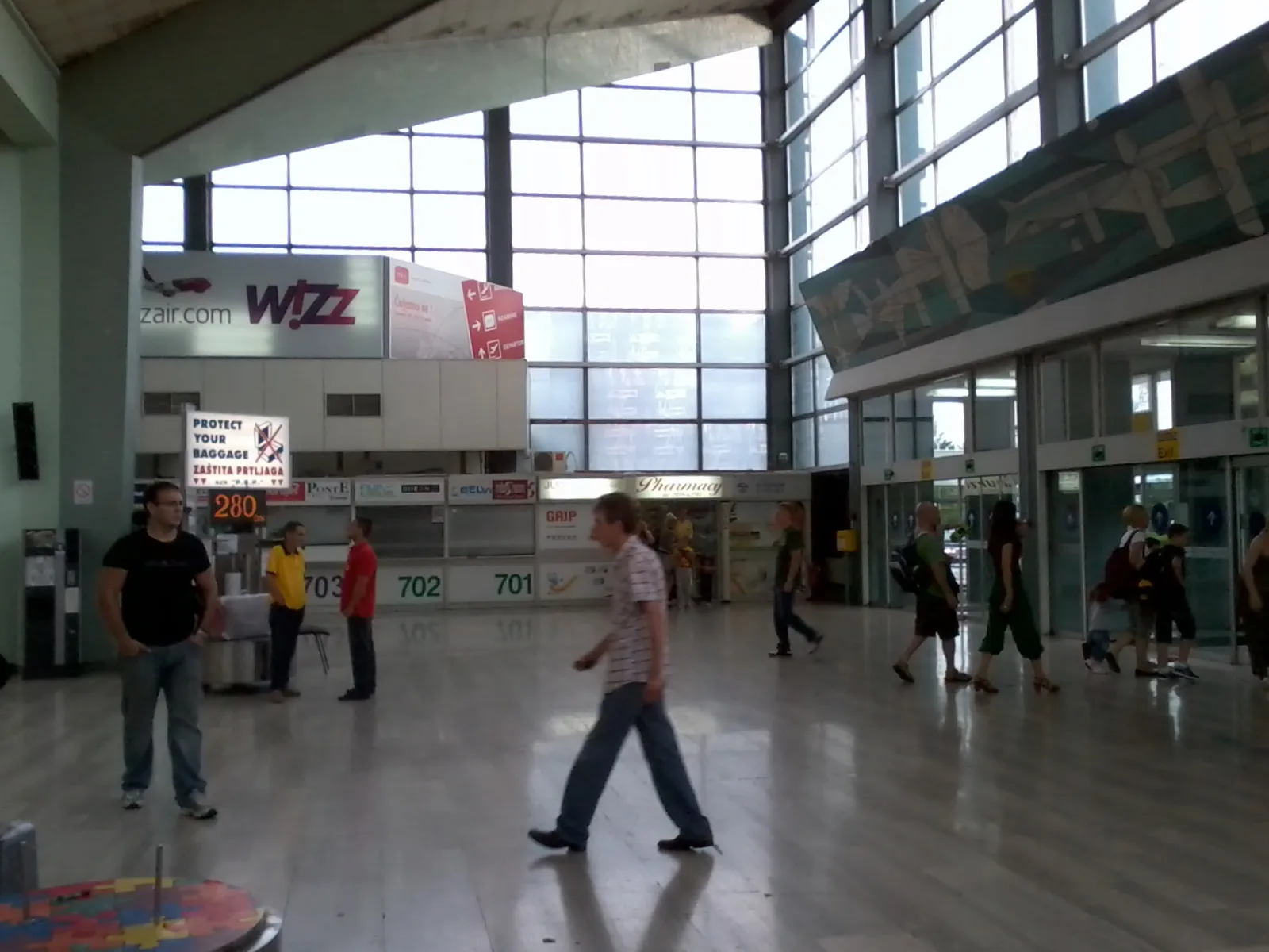 Interior of Belgrade Nikola Tesla International Airport Terminal 1.