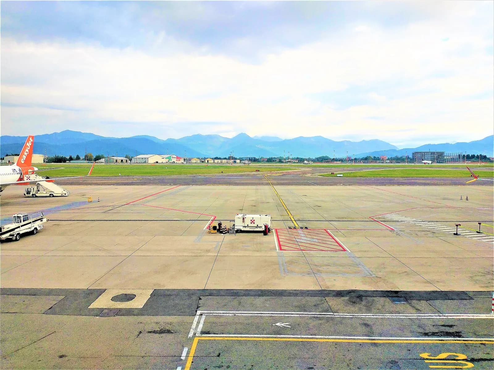 Milan Bergamo Airport terminal area in autumn 2021