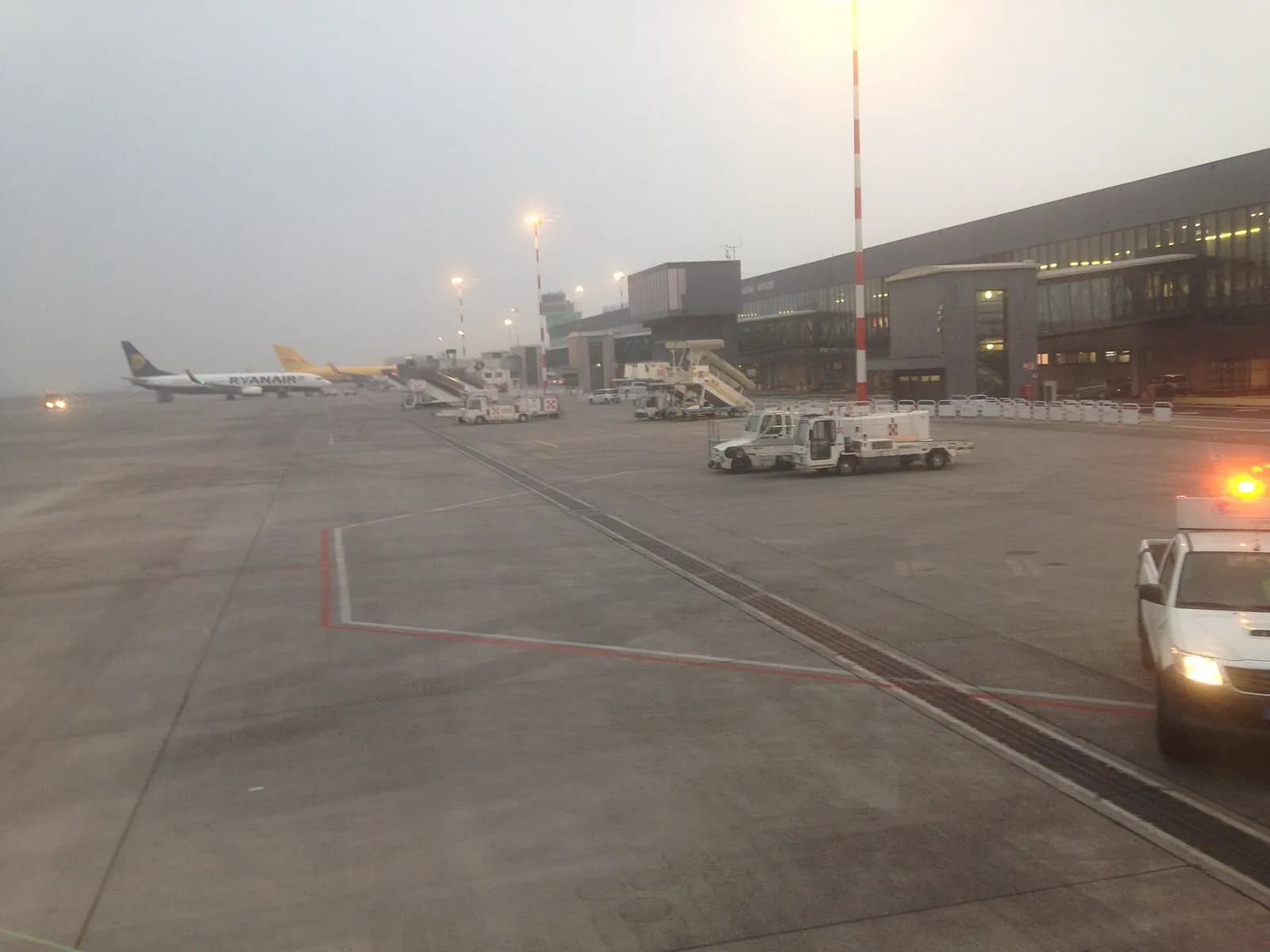 Terminal and Ryanair aircraft at Milan Bergamo Airport (BGY)