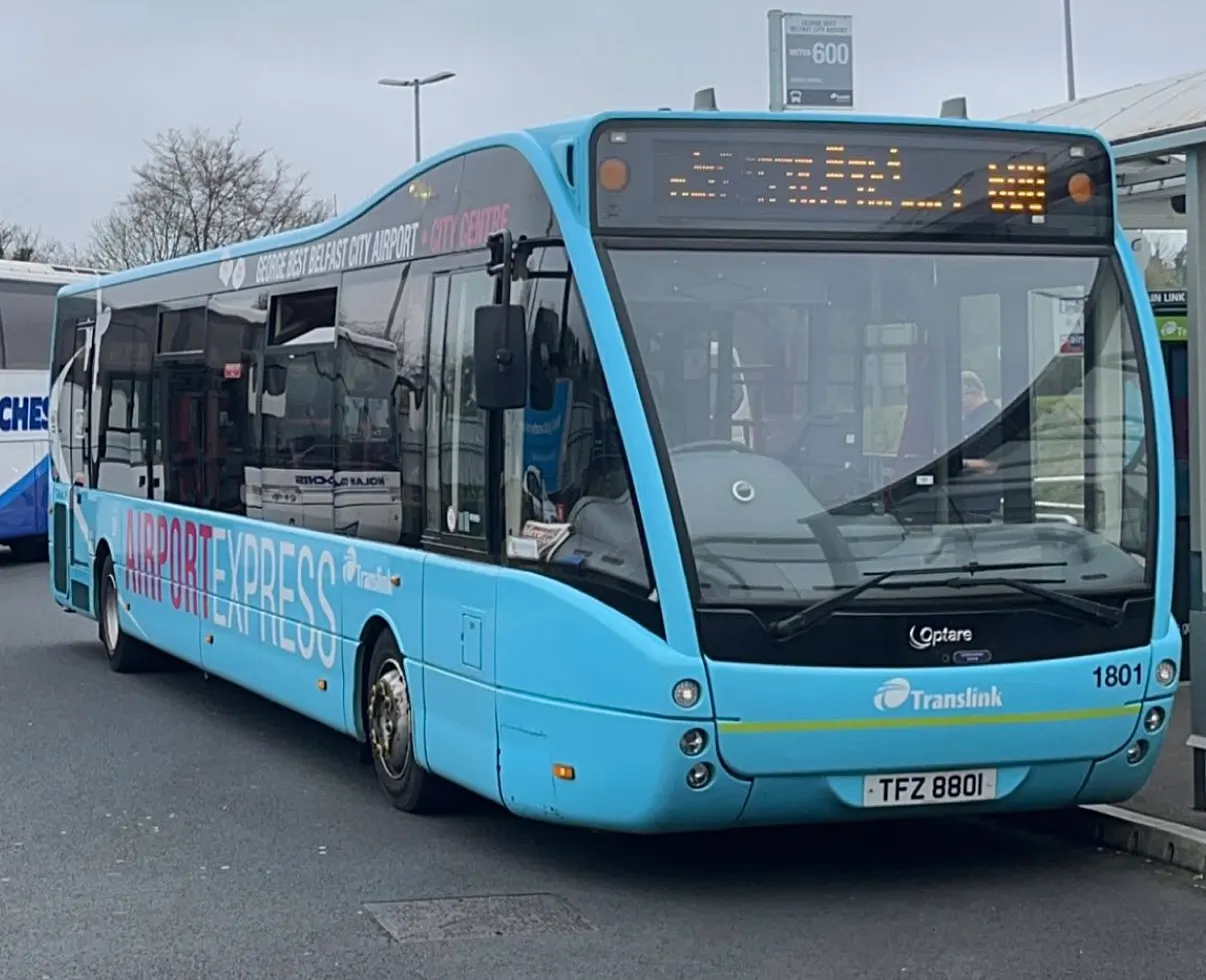 Translink Airport Express 600 bus at Belfast City Airport