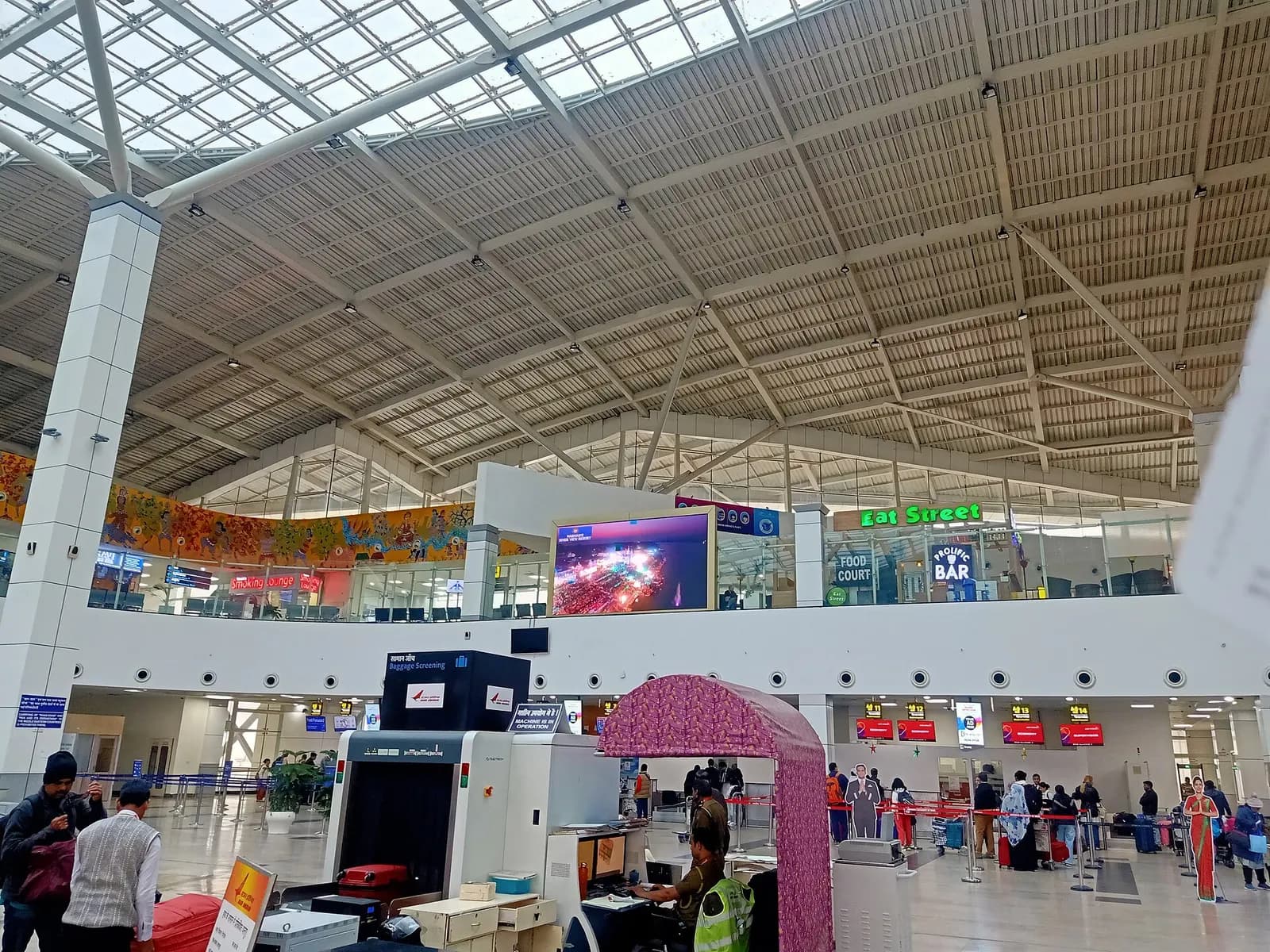 Raja Bhoj International Airport building from inside