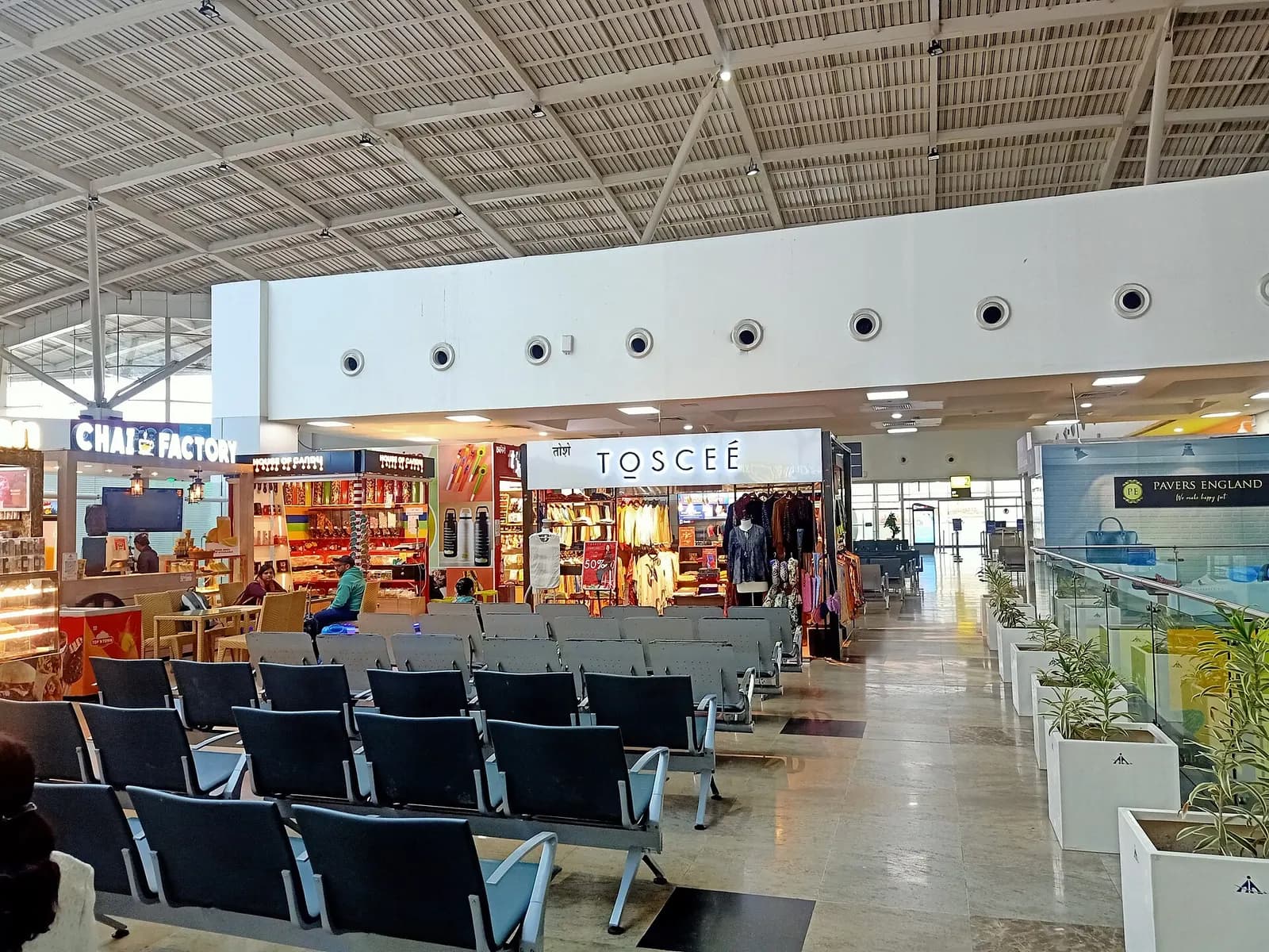 Raja Bhoj International Airport building from inside