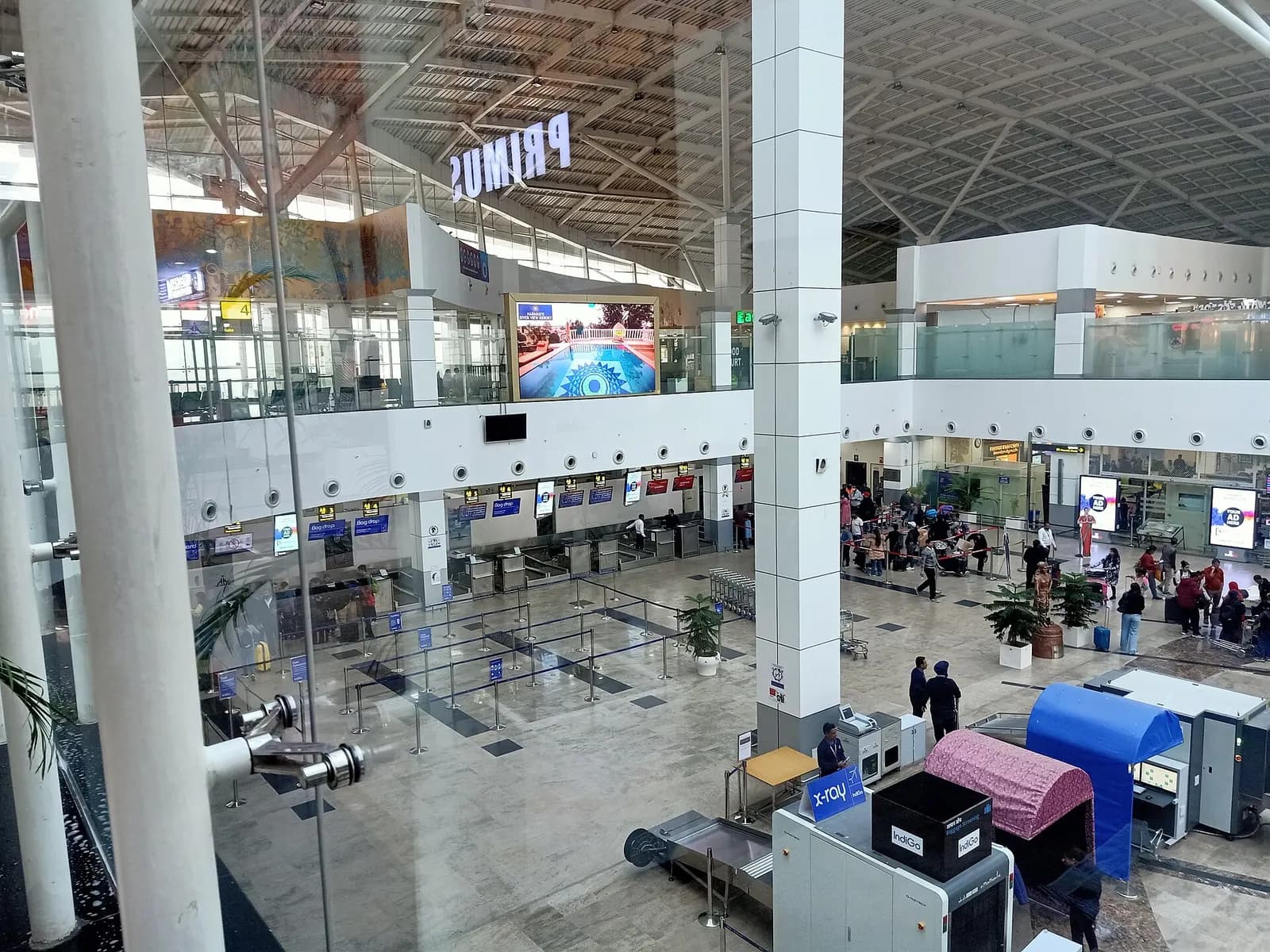Raja Bhoj International Airport building from inside