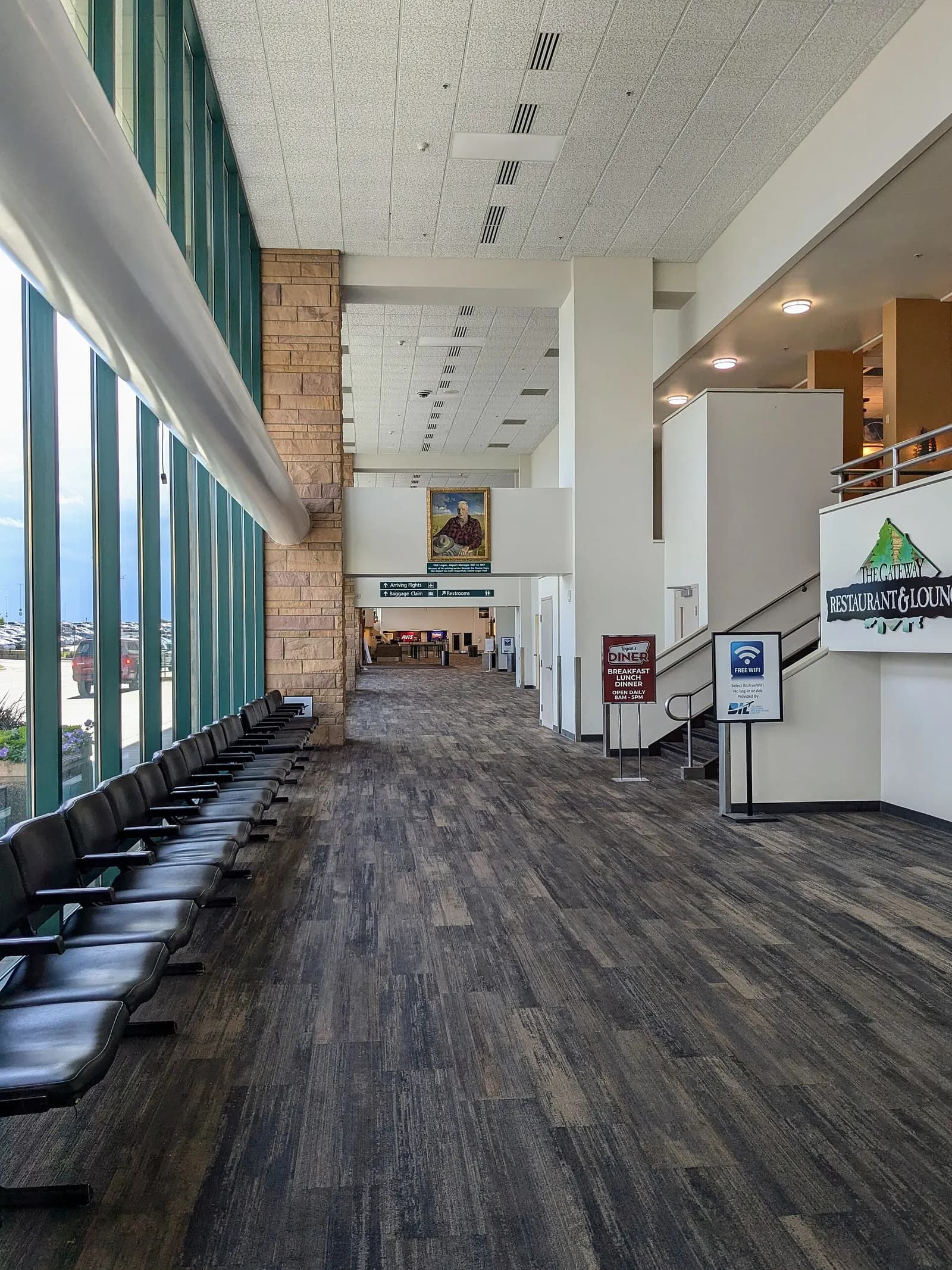 Billings Logan International Airport terminal interior in 2024