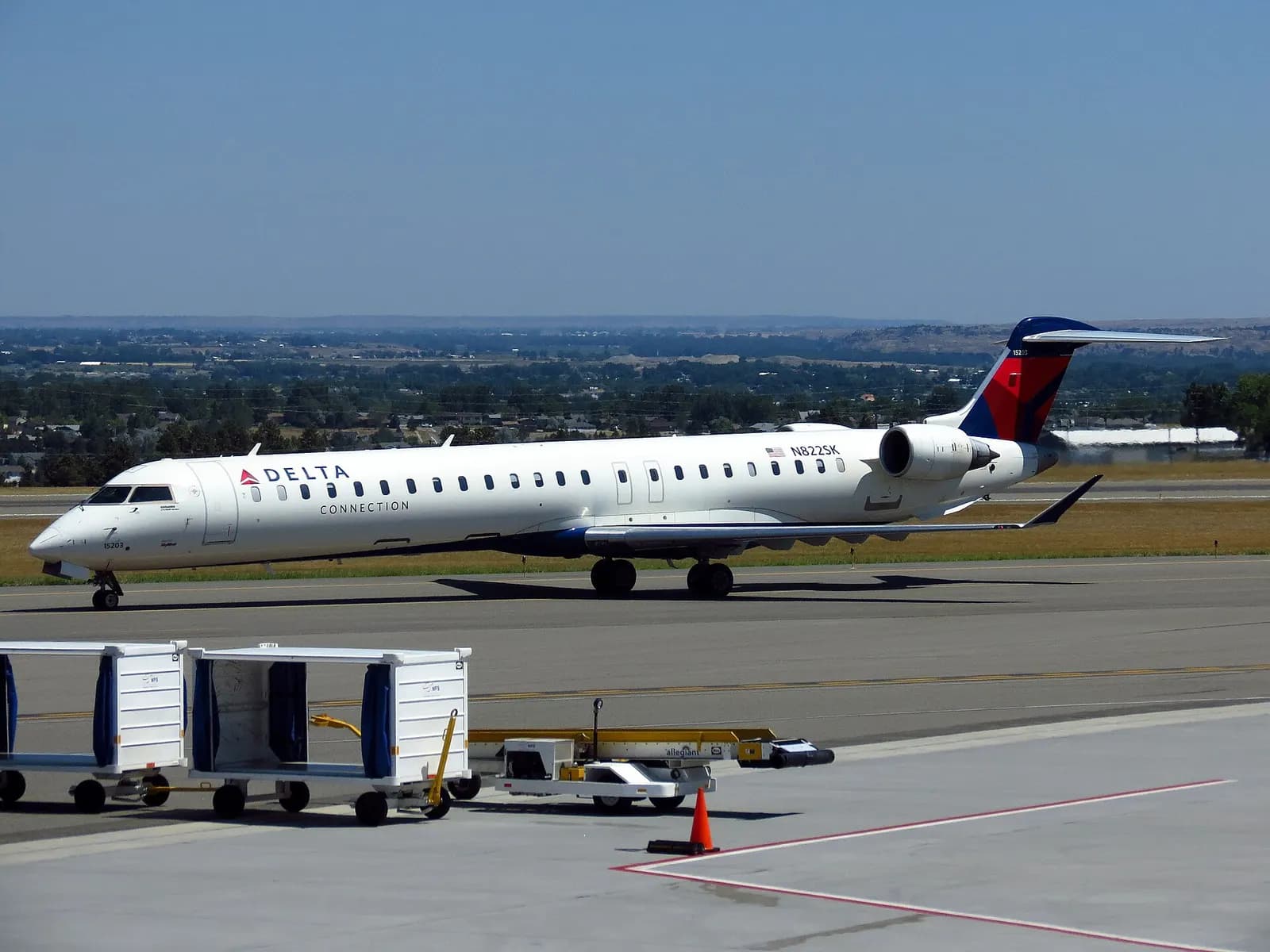 Bombardier CRJ-900 on the ground at Billings Logan International Airport, 2012