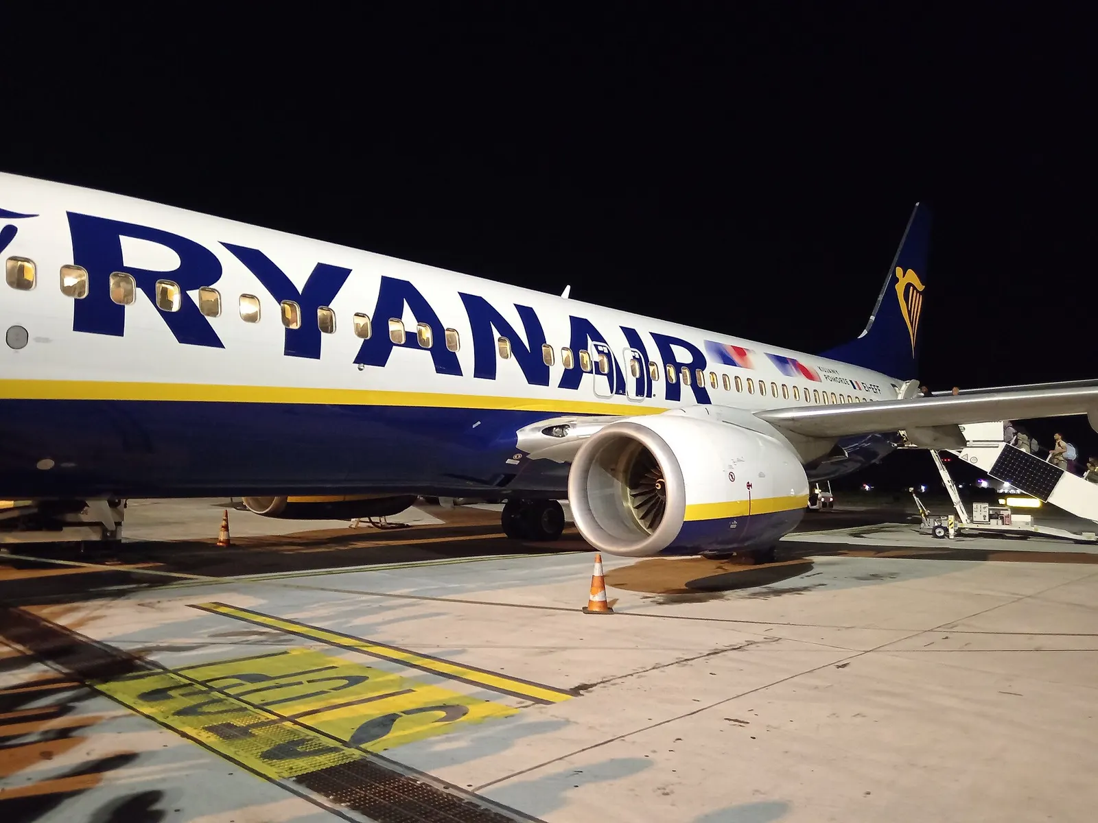 Ryanair Boeing on the apron at Bologna Guglielmo Marconi Airport