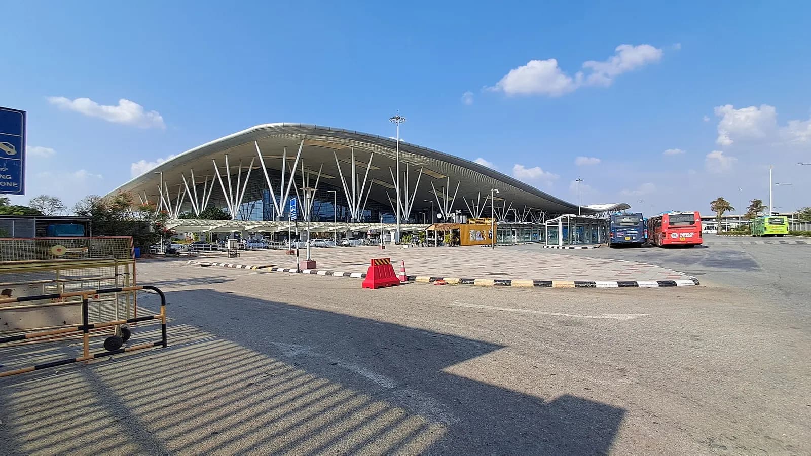 Front view of Terminal 1 of Kempegowda International Airport in Bengaluru, India