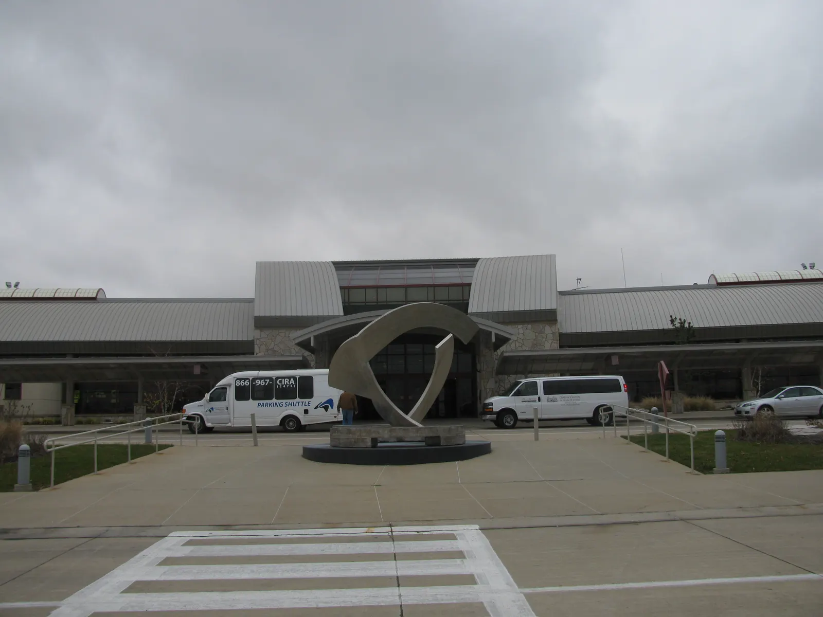 Vehicle entrance signage for Central Illinois Regional Airport in Bloomington, Illinois