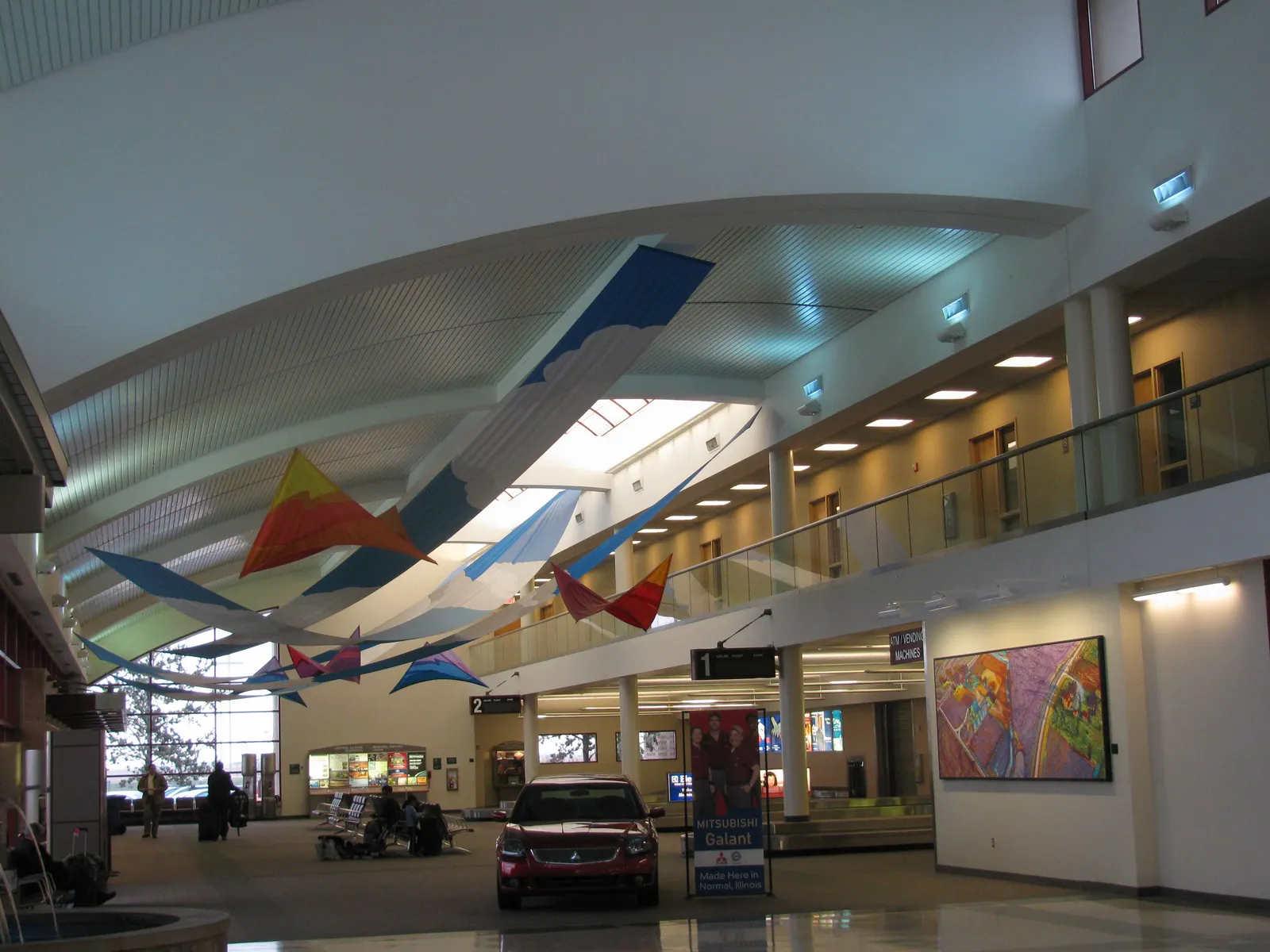 Landside interior of the Central Illinois Regional Airport terminal