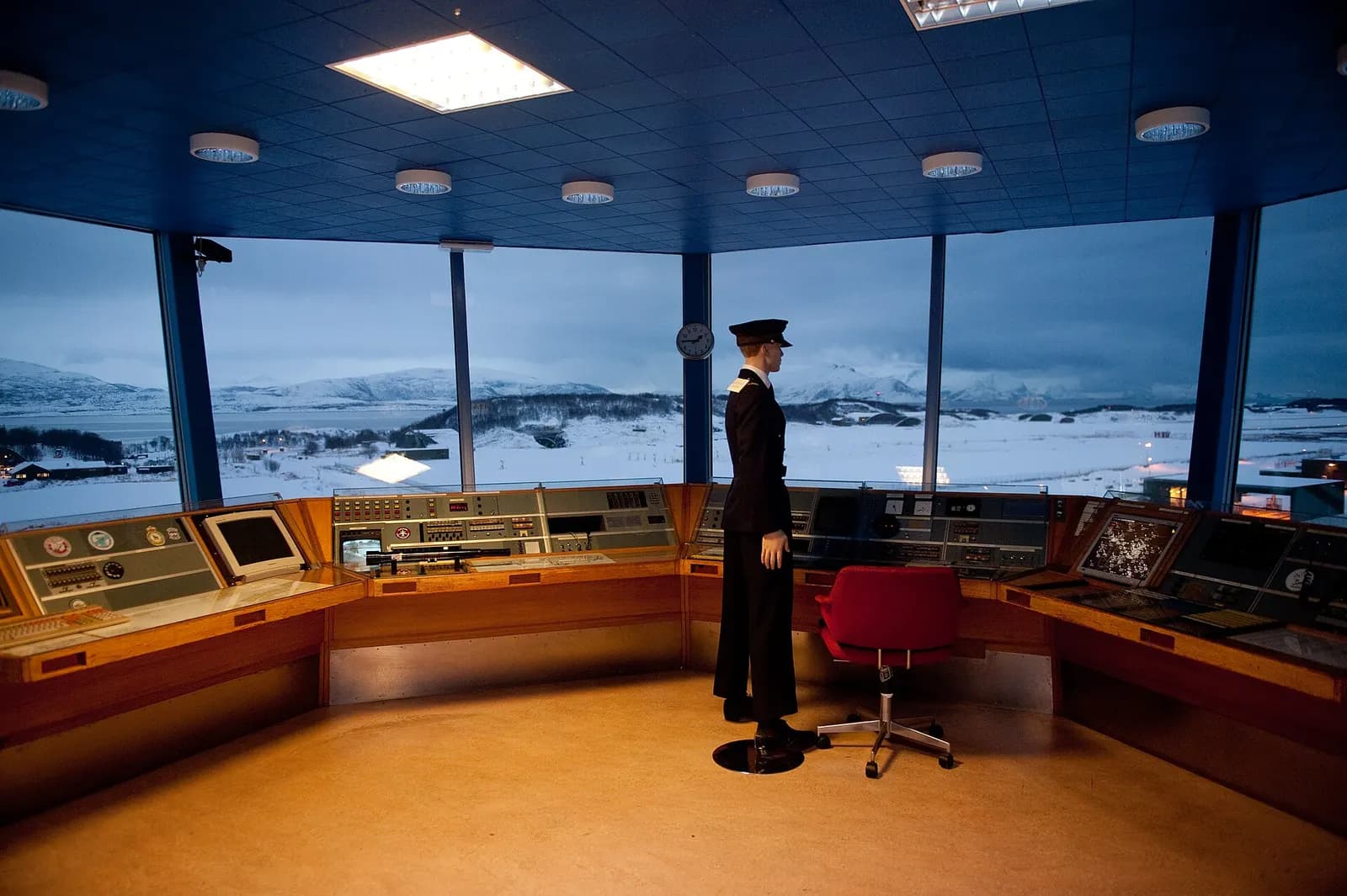 Historic Bodø control tower building, now part of the adjacent aviation museum campus.