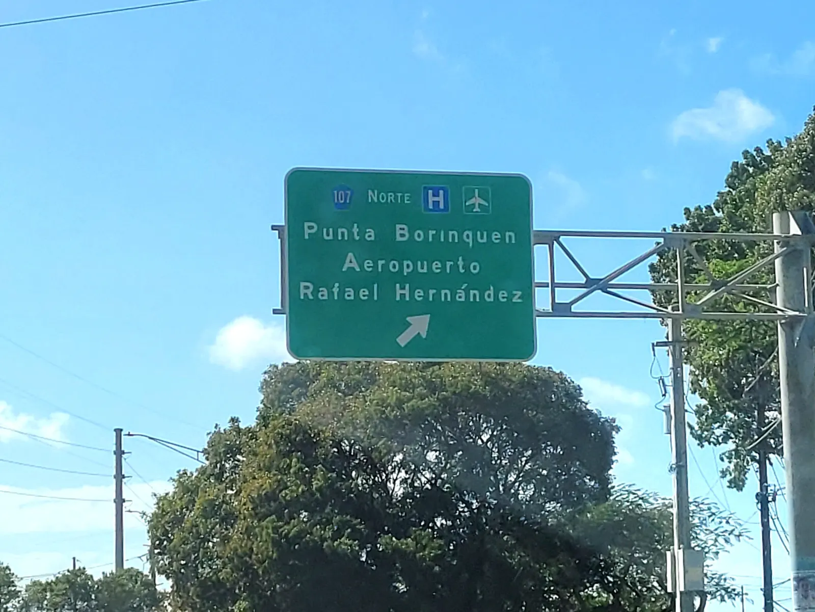 PR-2 at PR-107 in Aguadilla, the west and south drive toward Rafael Hernández Airport