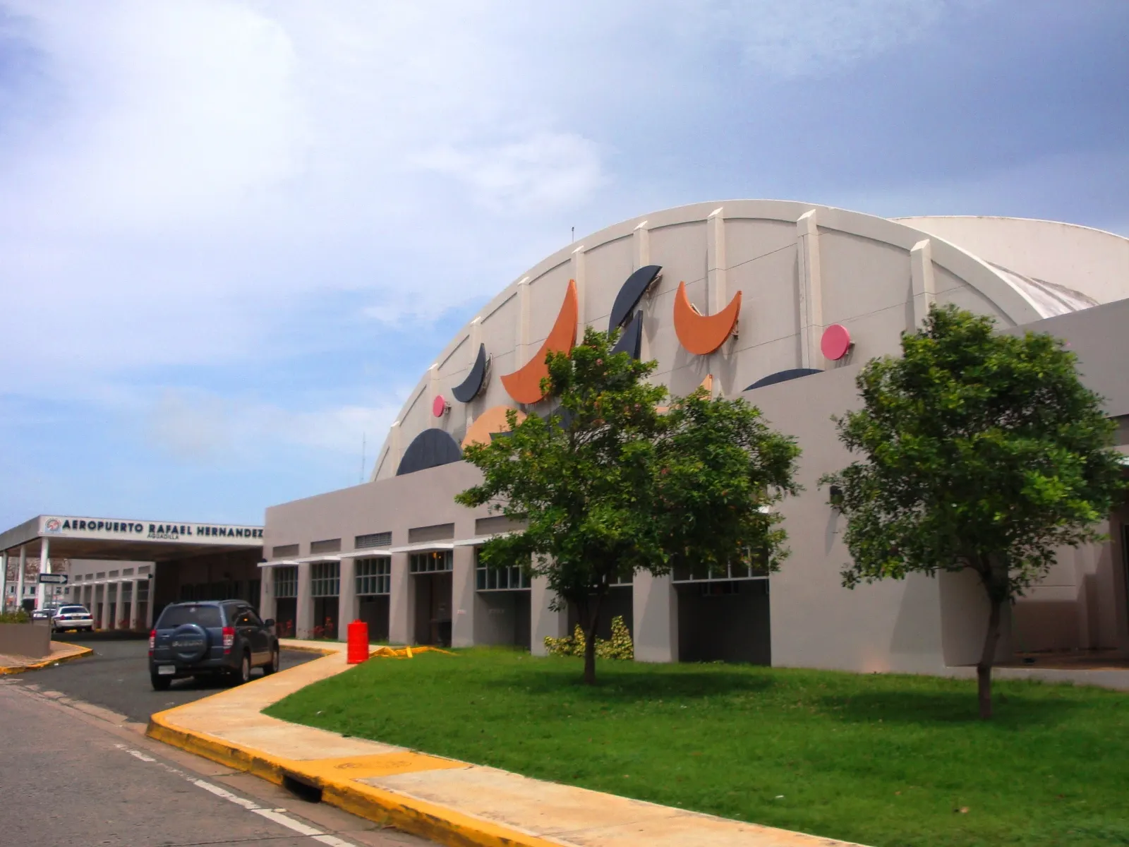 Rafael Hernández Airport passenger terminal exterior in Aguadilla, photographed in 2010