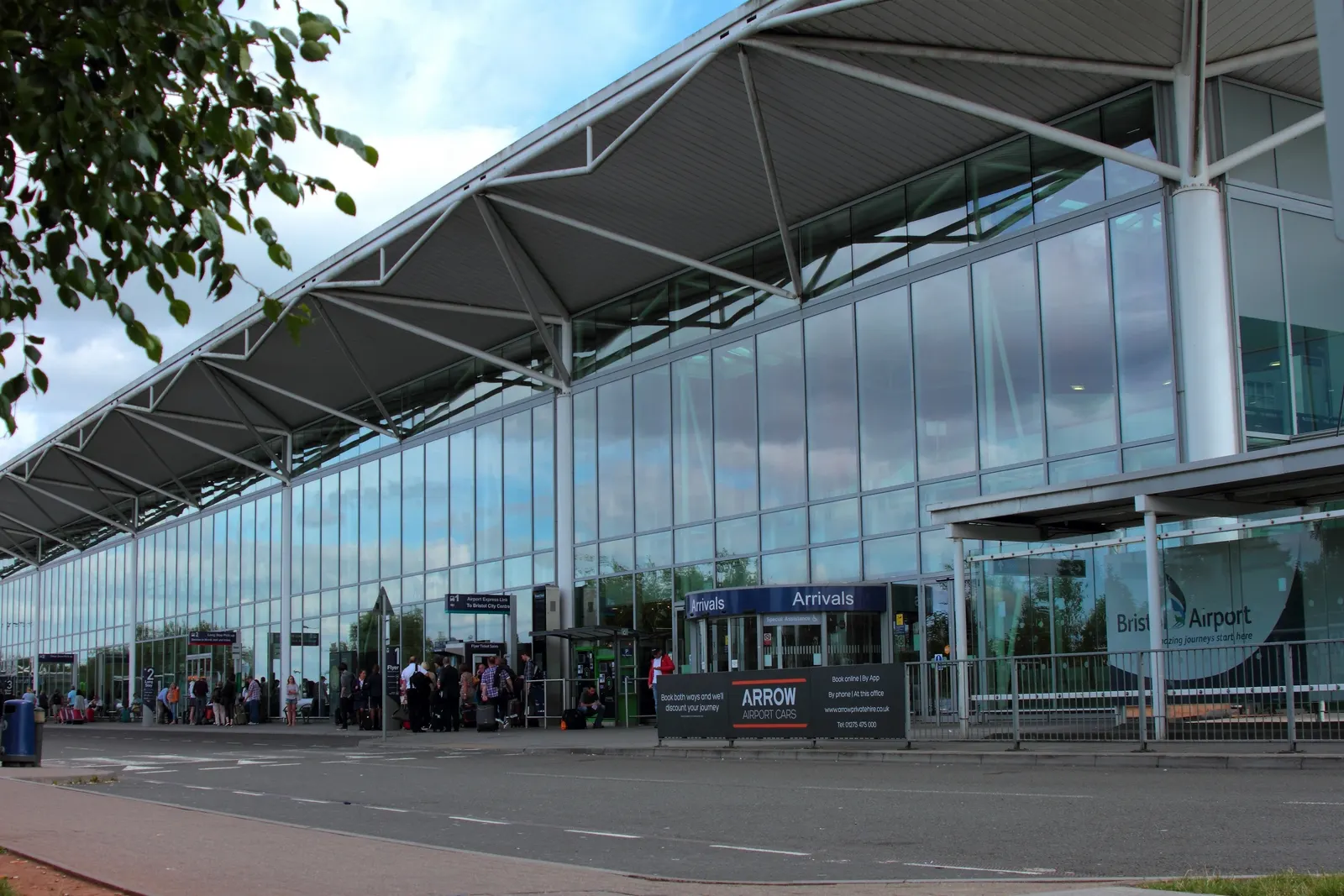 Exterior of Bristol Airport terminal building from the landside approach