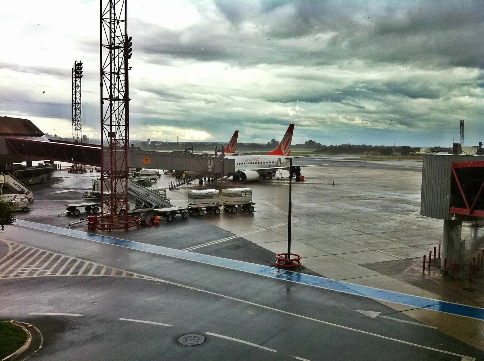 Planes at the Brasília International Airport