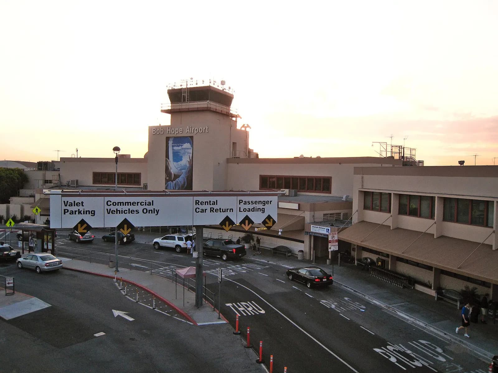 Terminal building at the Bob Hope Airport, or the Burbank-Pasadena-Glendale airport in Burbank, California