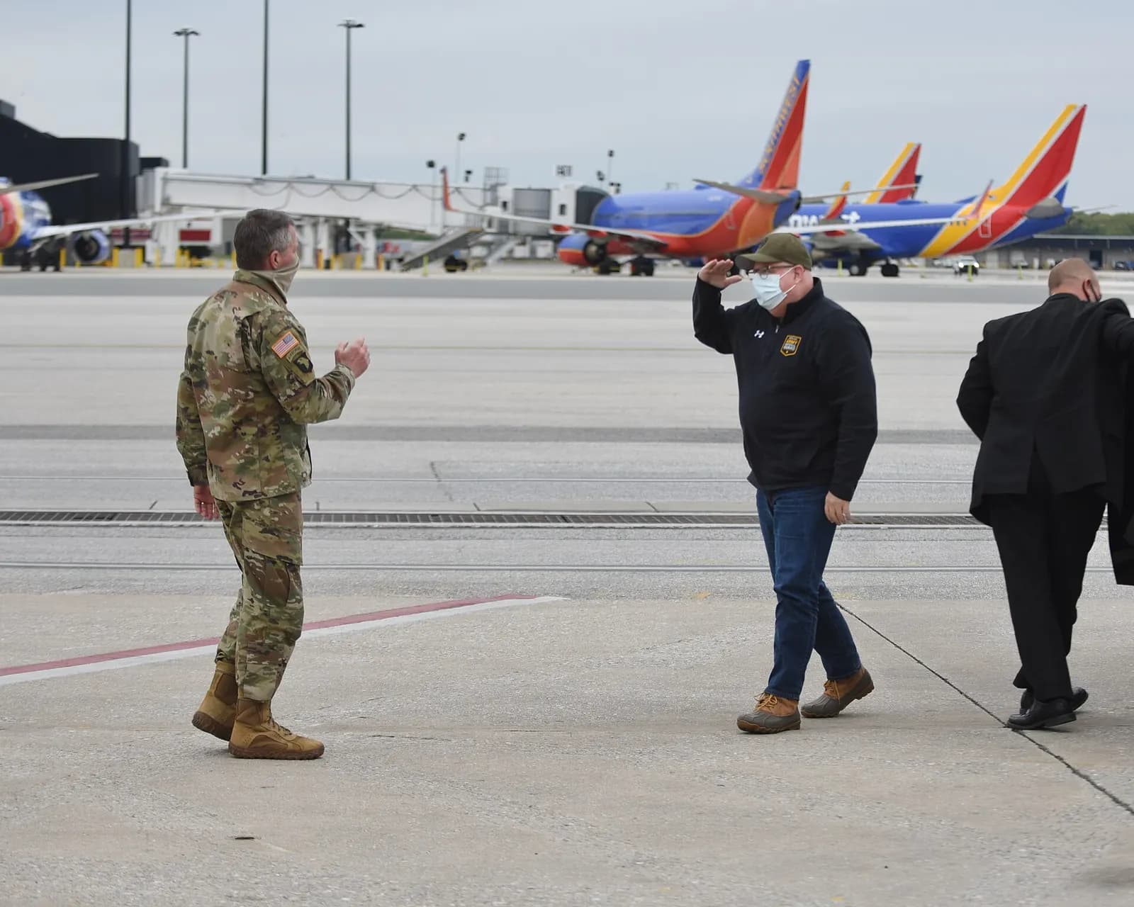Governor Hogan Helps Send Off a Deployment of National Guardsmen by Patrick Siebert at Baltimore/Washington International Thurgood Marshall Airport