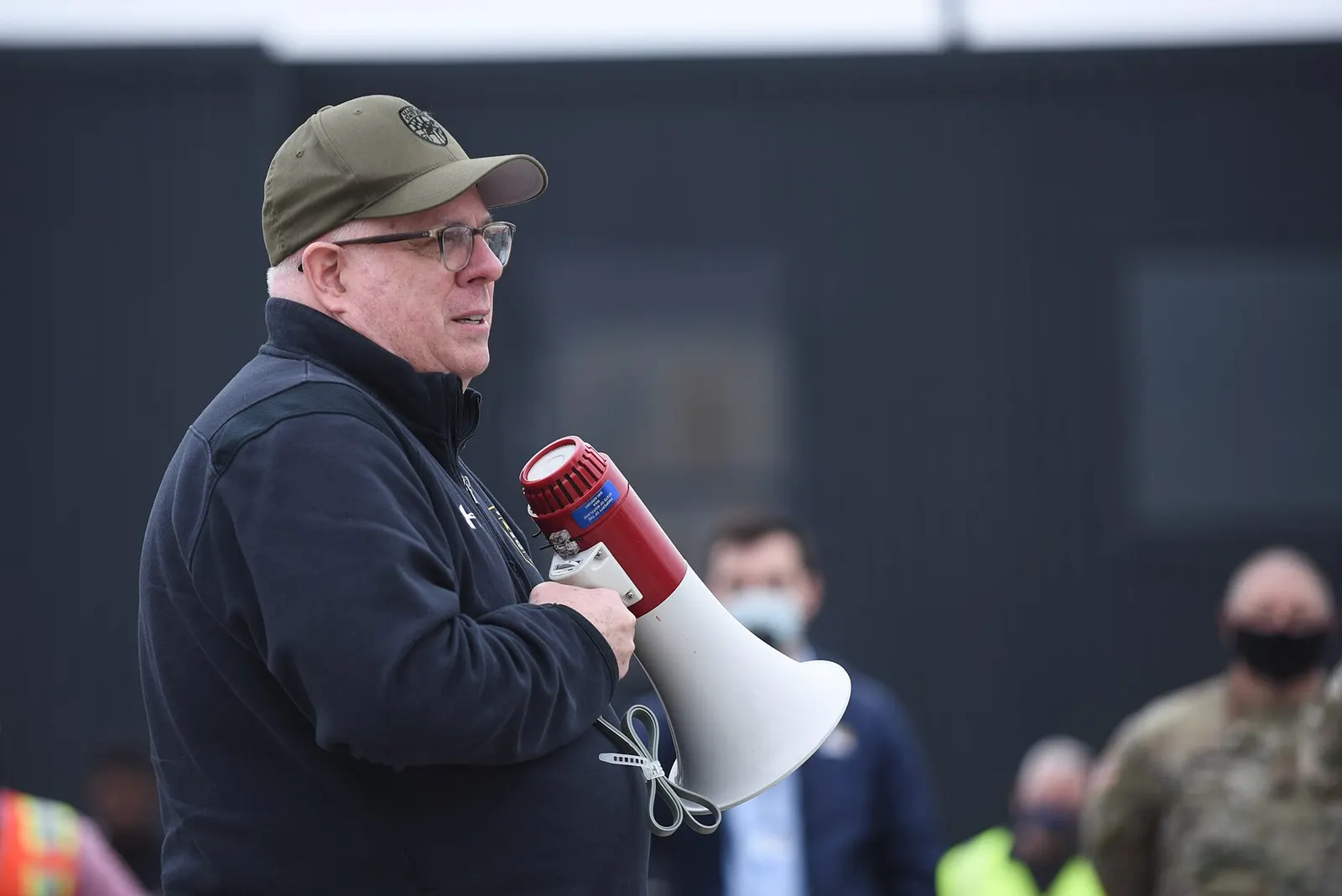 Governor Hogan Helps Send Off a Deployment of National Guardsmen by Patrick Siebert at Baltimore/Washington International Thurgood Marshall Airport