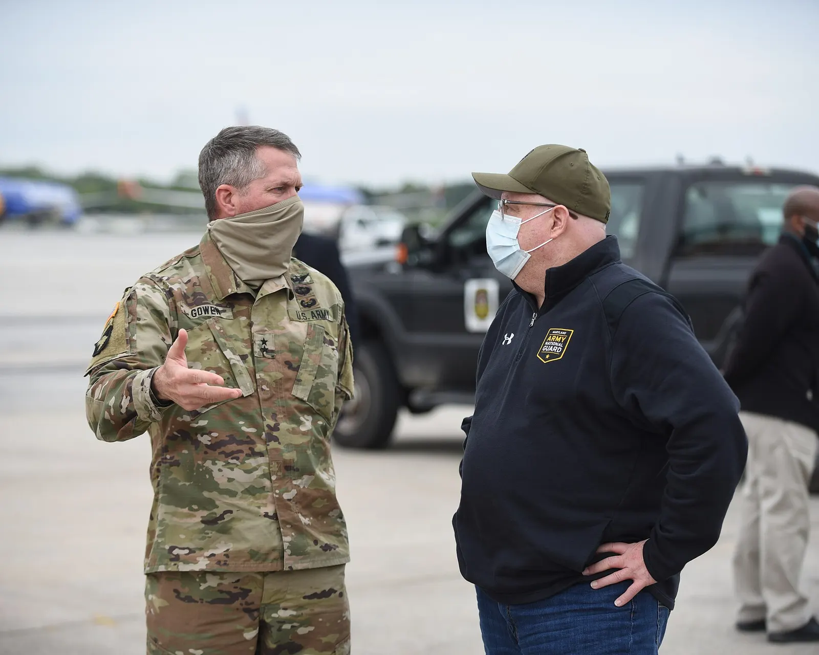Governor Hogan Helps Send Off a Deployment of National Guardsmen by Patrick Siebert at Baltimore/Washington International Thurgood Marshall Airport