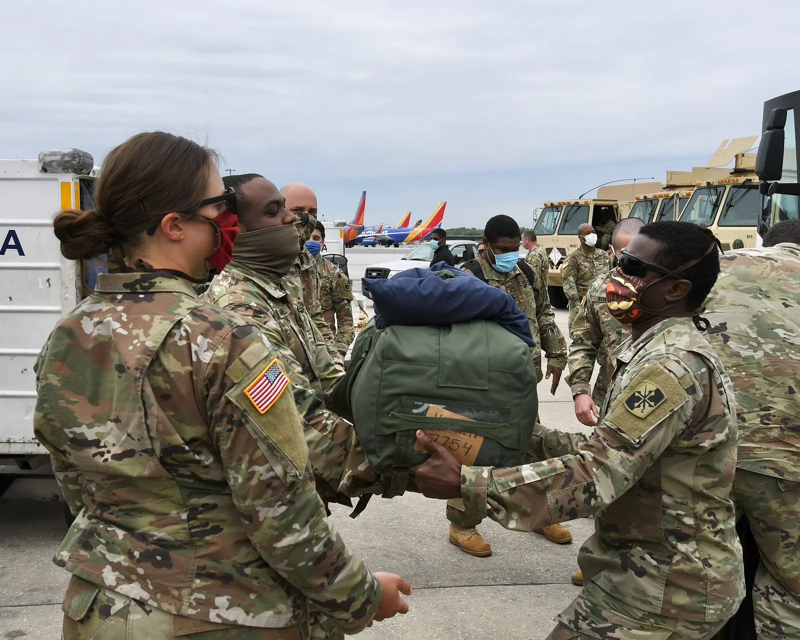 Governor Hogan Helps Send Off a Deployment of National Guardsmen by Patrick Siebert at Baltimore/Washington International Thurgood Marshall Airport
