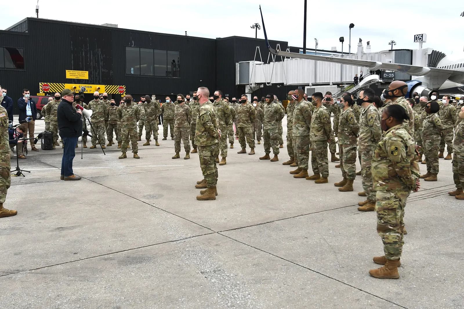 Governor Hogan Helps Send Off a Deployment of National Guardsmen by Patrick Siebert at Baltimore/Washington International Thurgood Marshall Airport