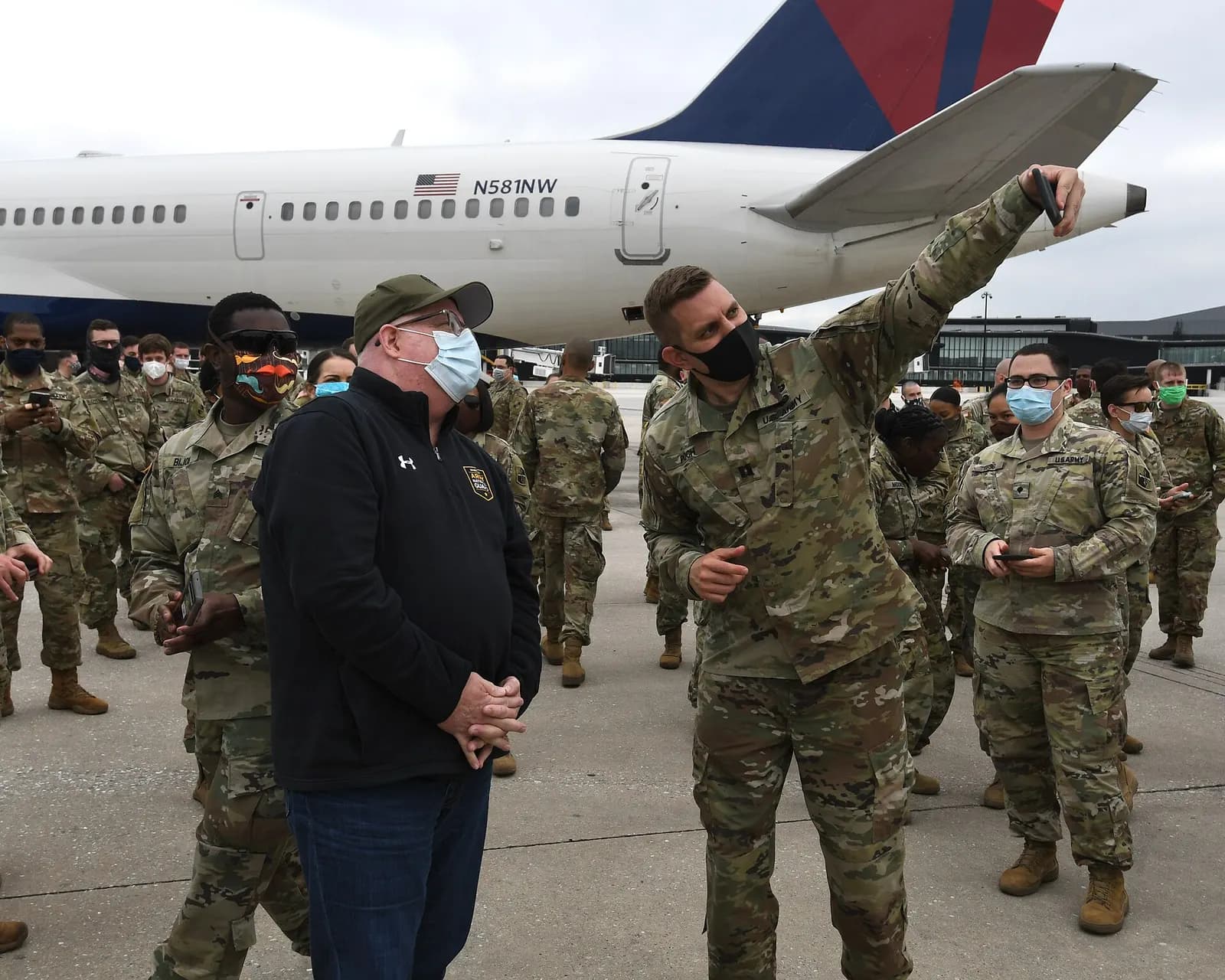 Governor Hogan Helps Send Off a Deployment of National Guardsmen by Patrick Siebert at Baltimore/Washington International Thurgood Marshall Airport