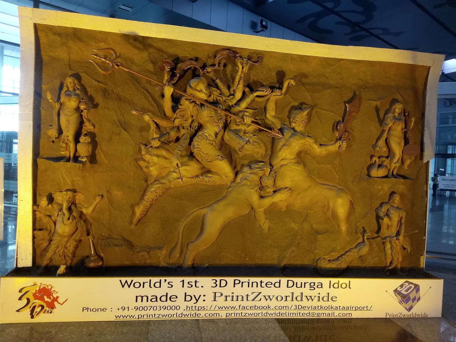 World 1st. 3D Printed Durga Idol-Netaji Subhas Chandra bose International Airport,Kolkata