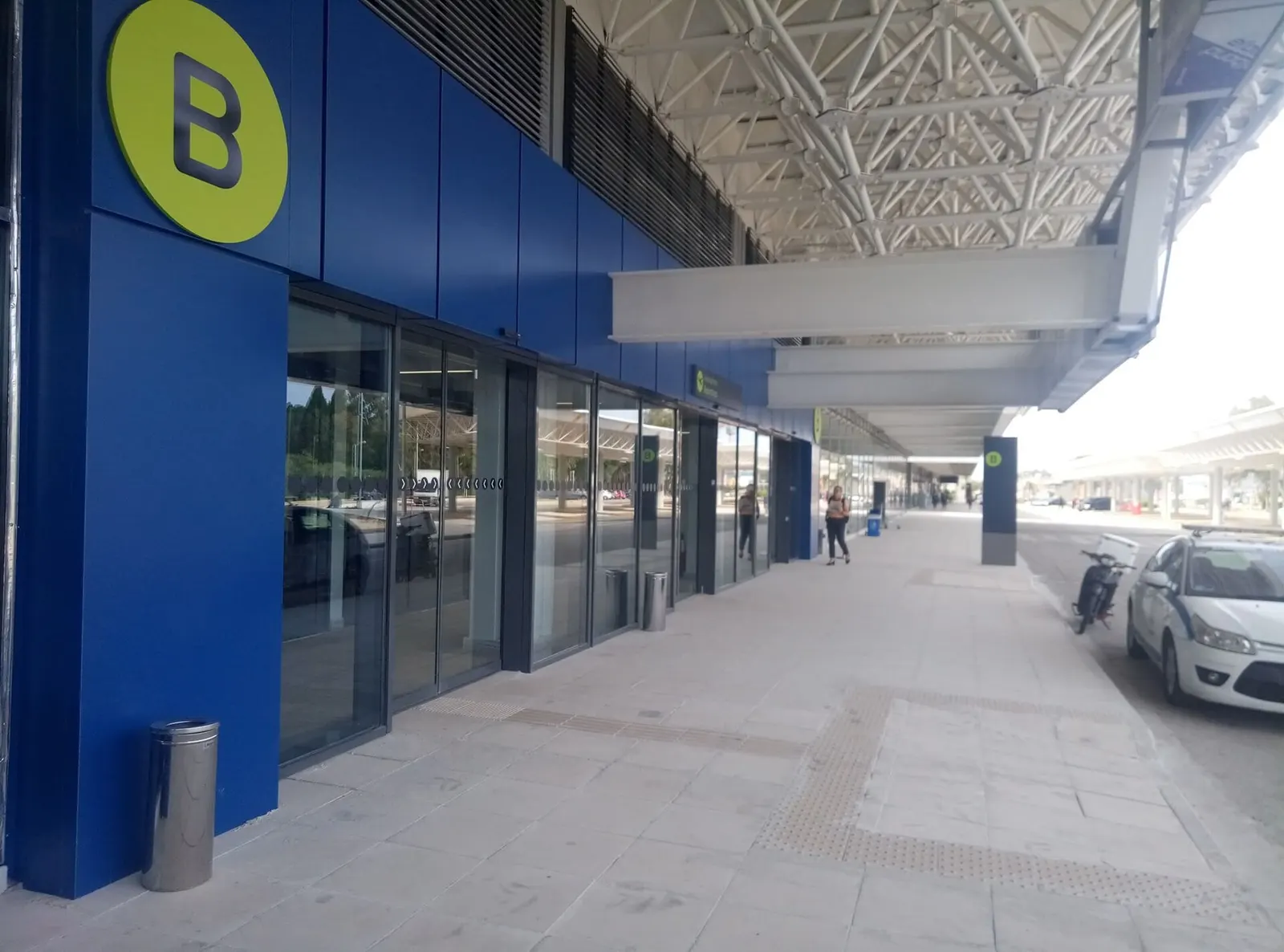Outside the passenger terminal at Corfu Airport