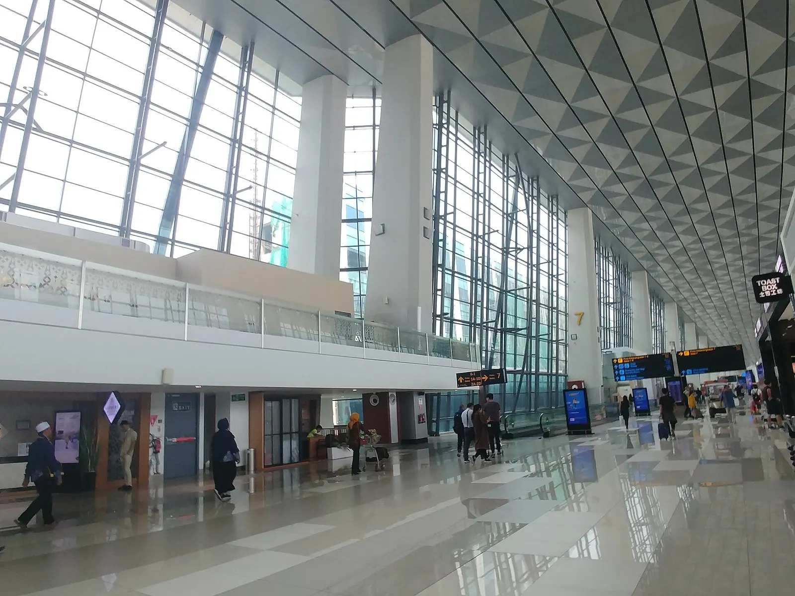 The terminal lounge of the Departure Area of the Soekarno-Hatta International Airport Terminal 3.