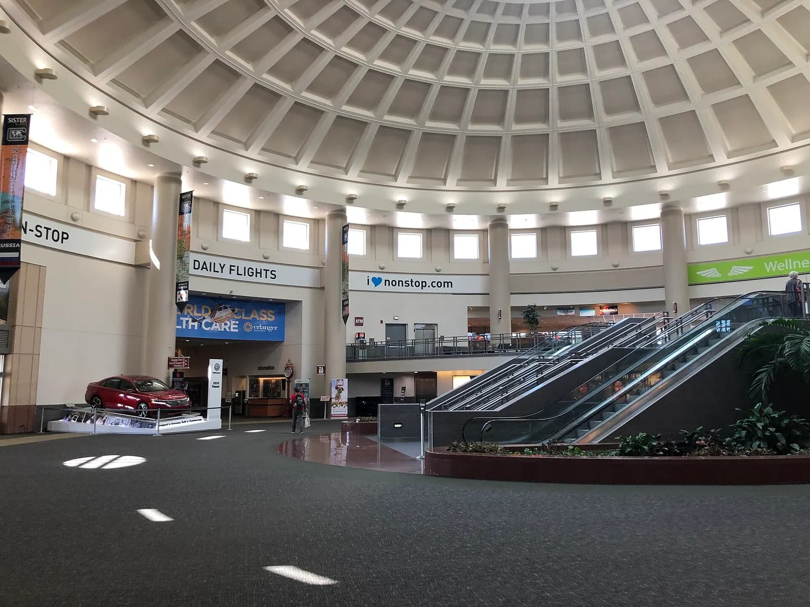 Atrium inside Chattanooga Metropolitan Airport in August 2019