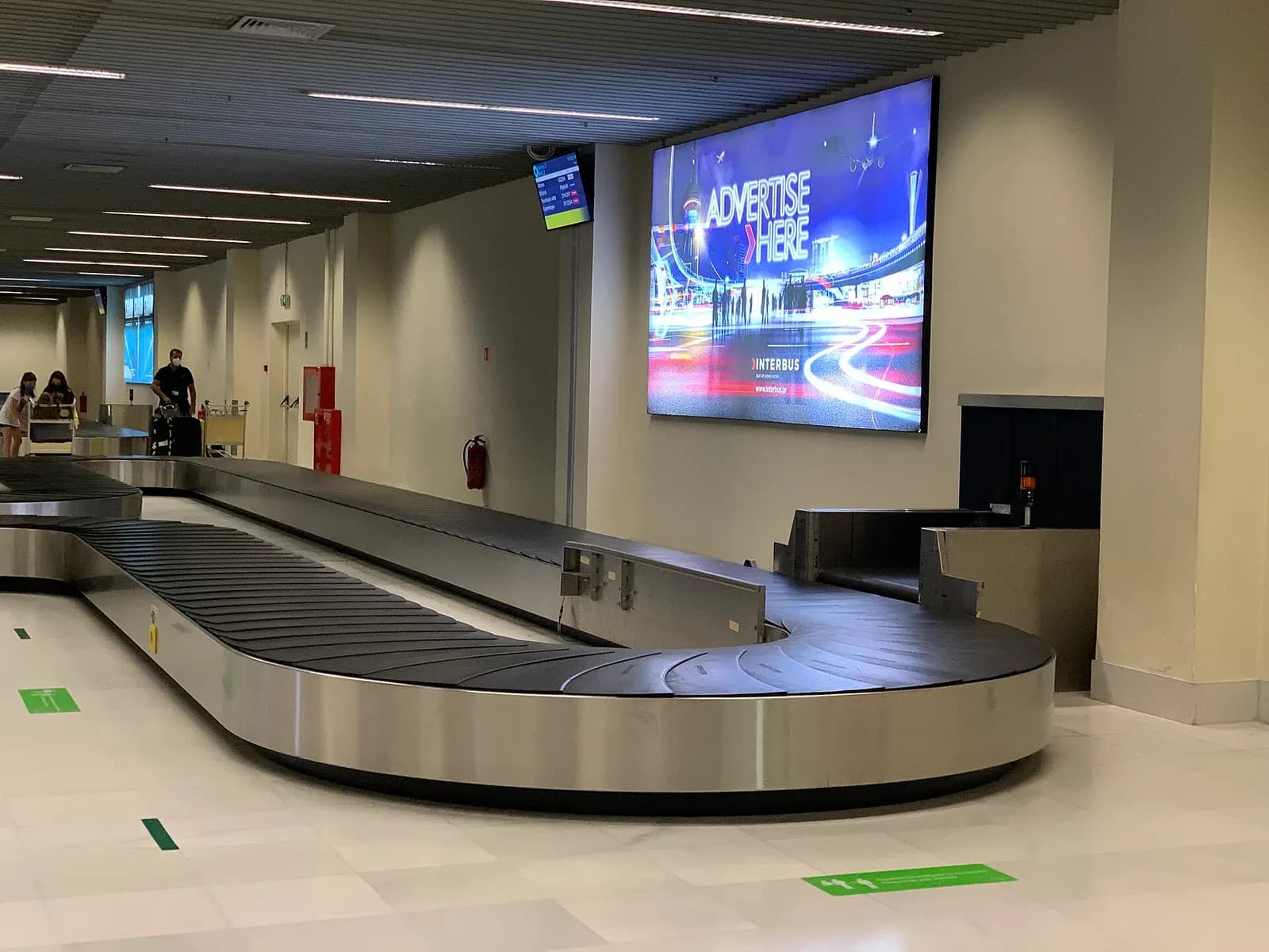 Baggage reclaim arrivals area at Chania Airport in July 2021.