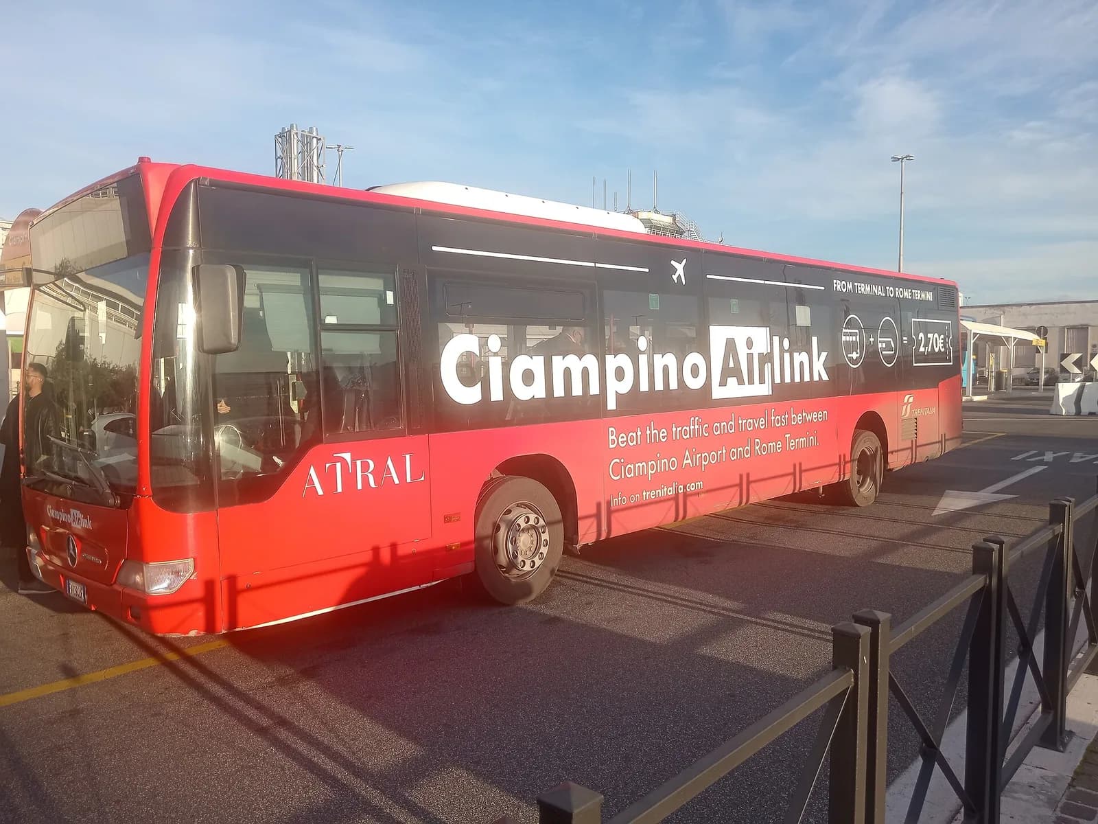 Ciampino Airlink bus at CIA curb 2026