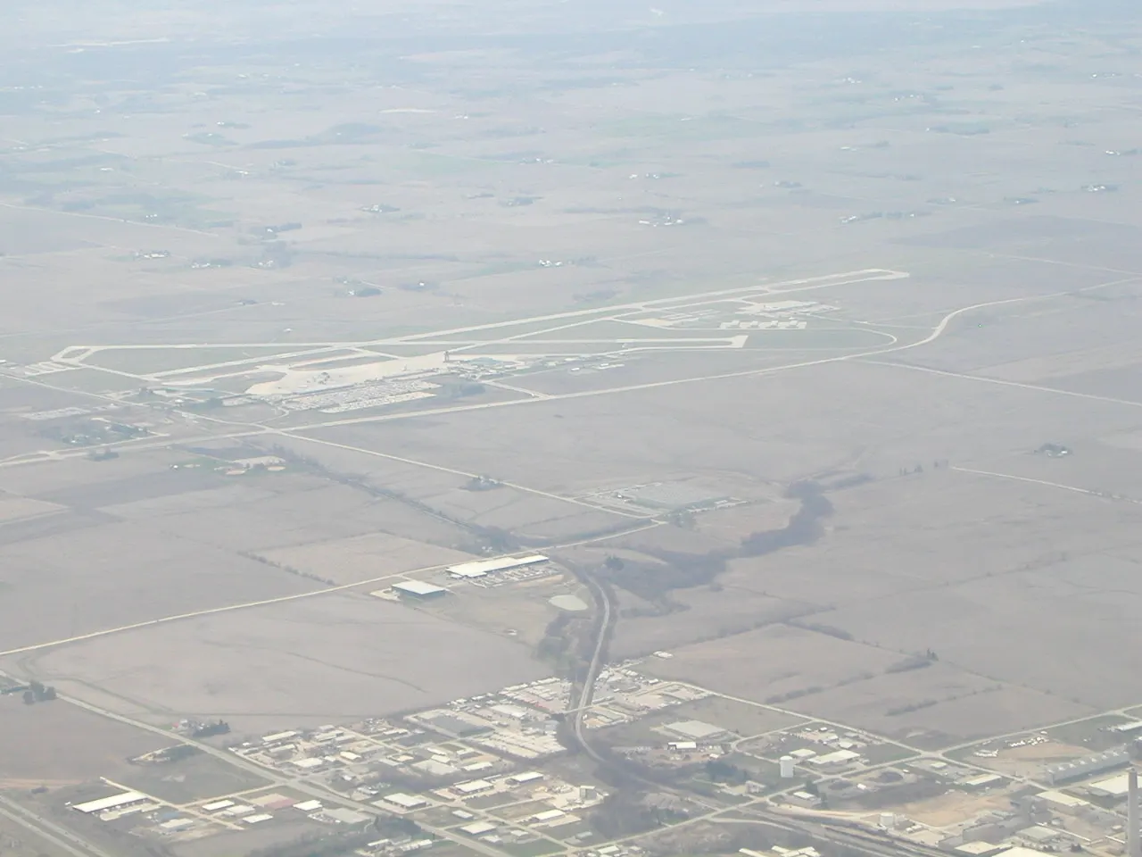 Aerial photograph of The Eastern Iowa Airport in April 2006.