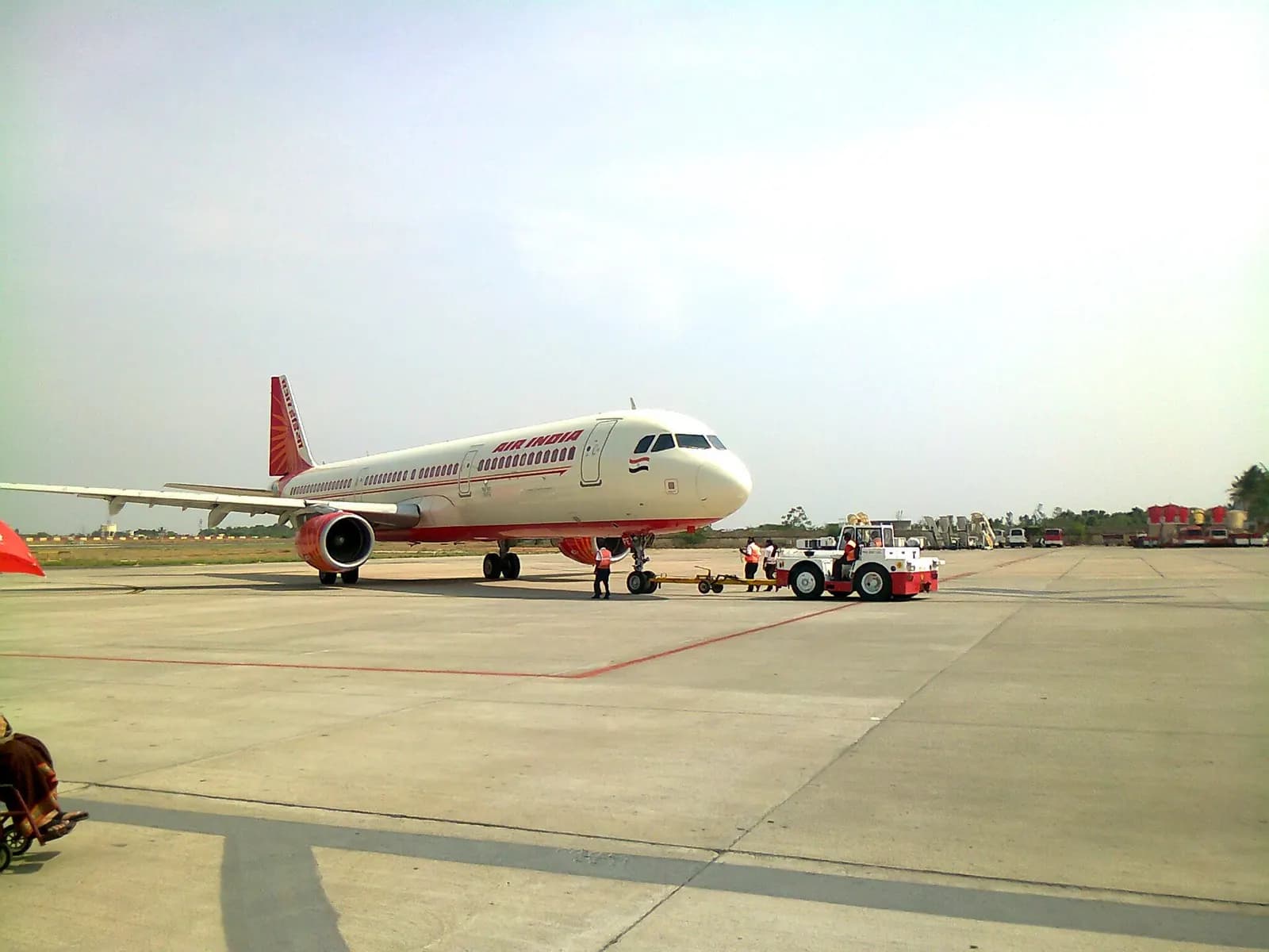 An Air India Airbus A321 registered VT-PPE at Coimbatore International Airport, Tamil Nadu, India.