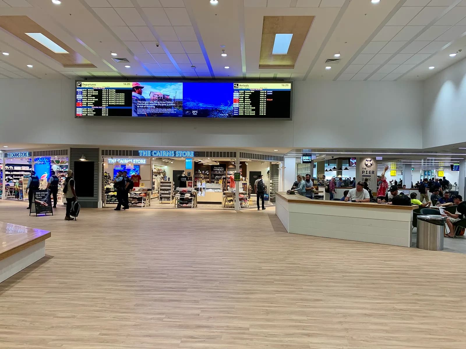 Interior of Cairns Airport Domestic Terminal, 2020