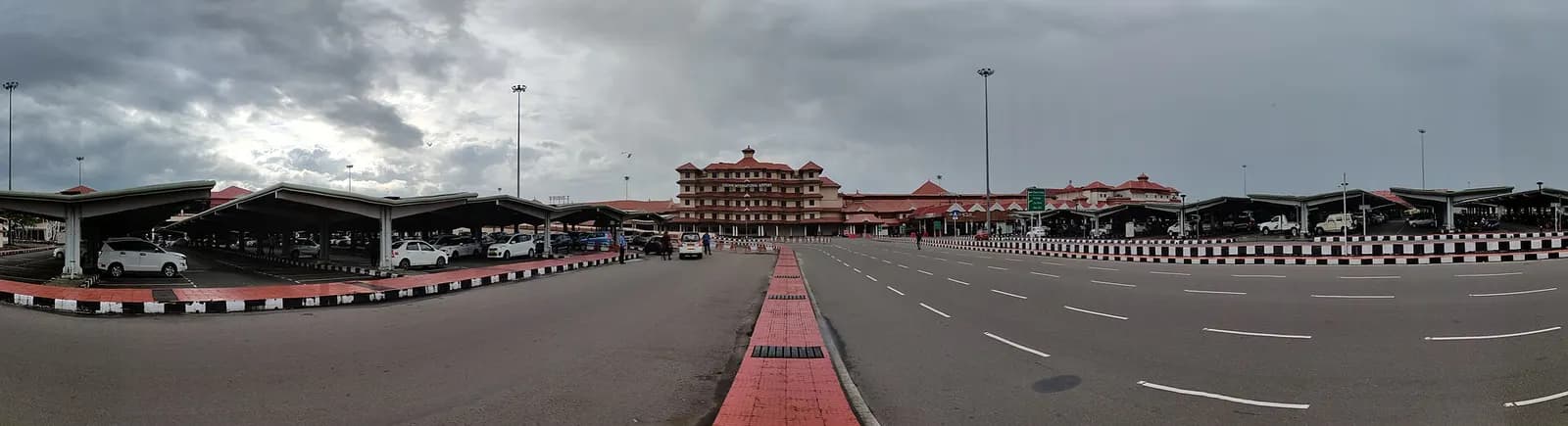 Panorama of Cochin International Airport terminal campus at Nedumbassery