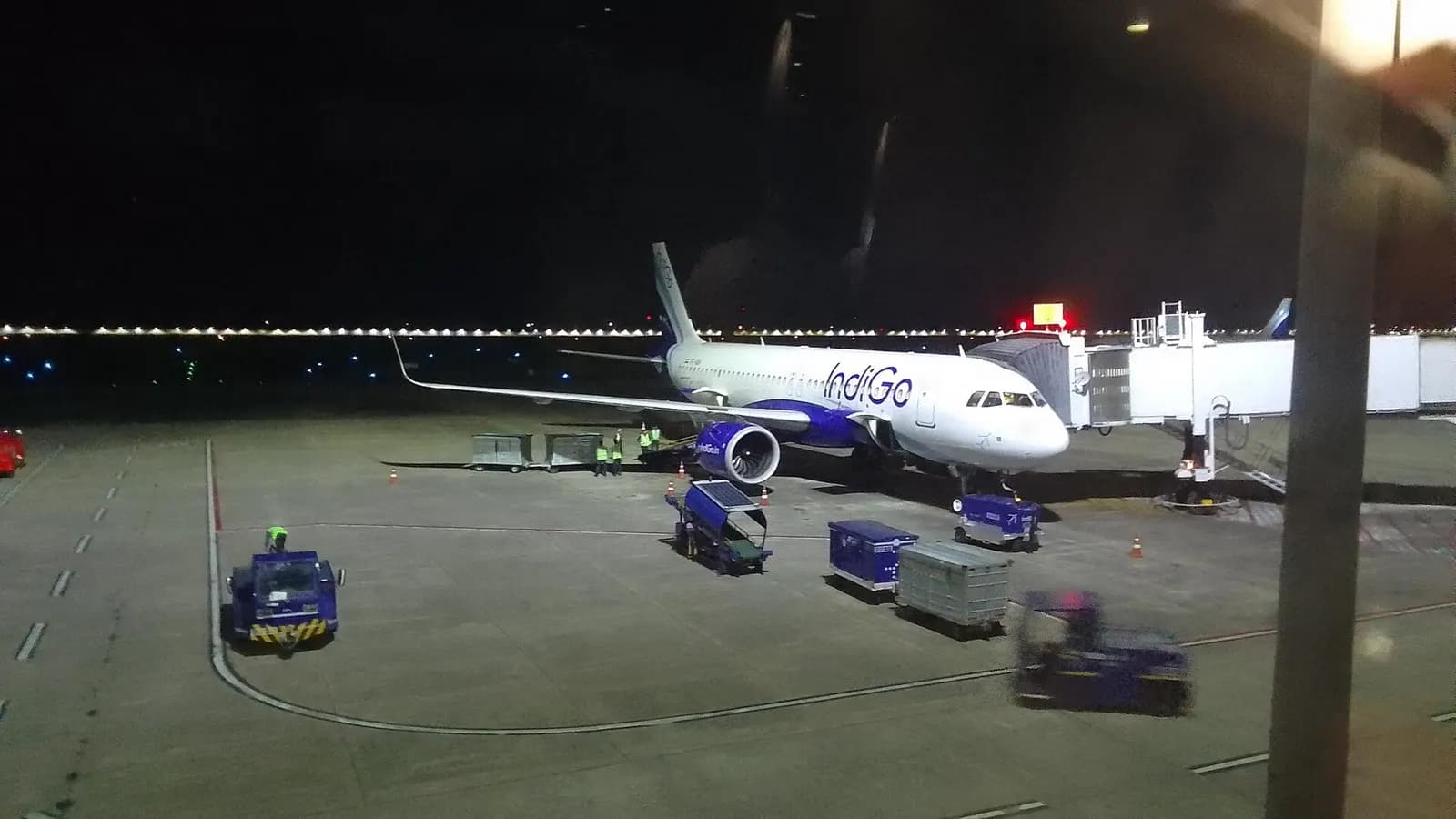 IndiGo aircraft at Gate 2 of Cochin domestic Terminal 1