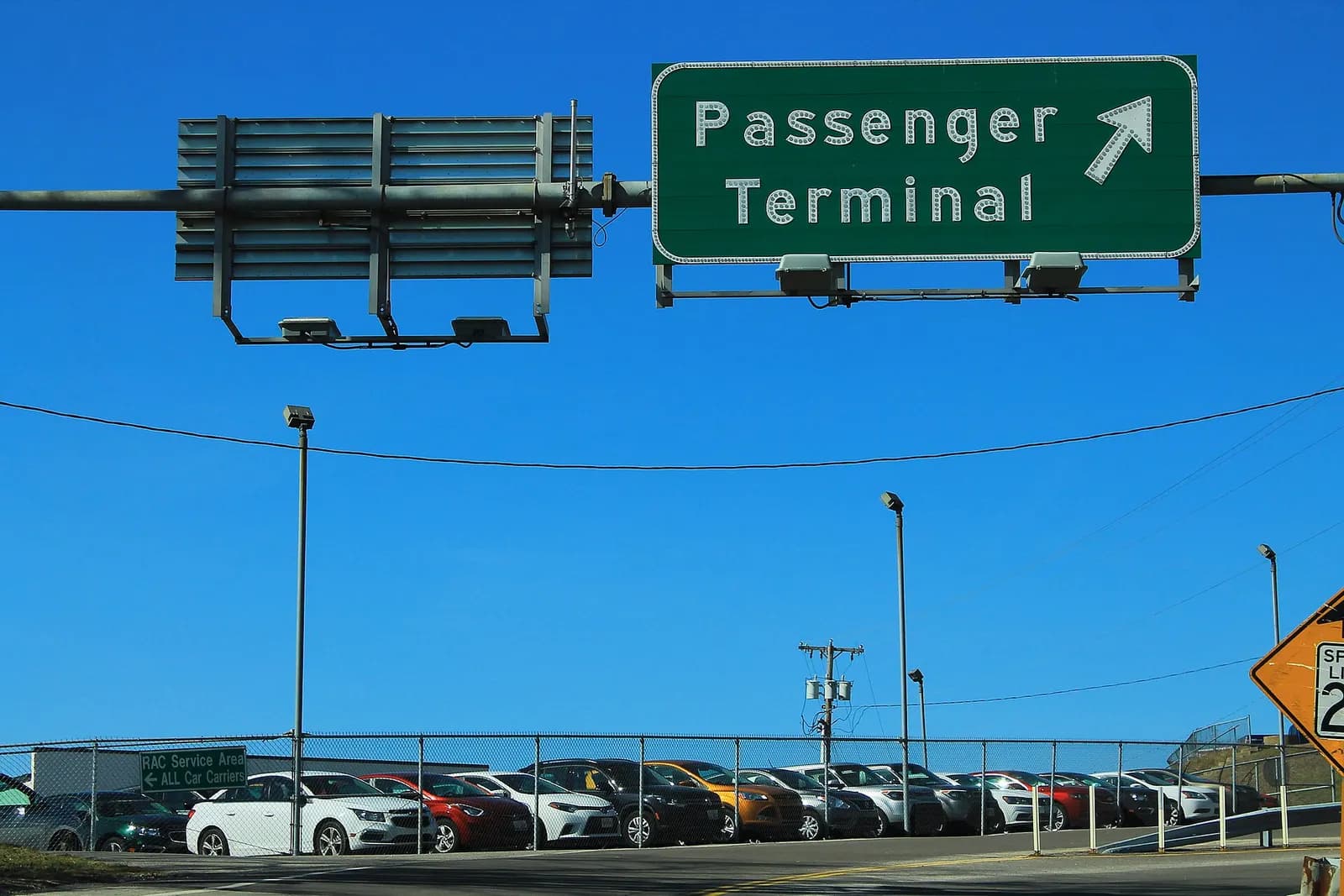 Passenger terminal sign at Yeager Airport (CRW), February 2017