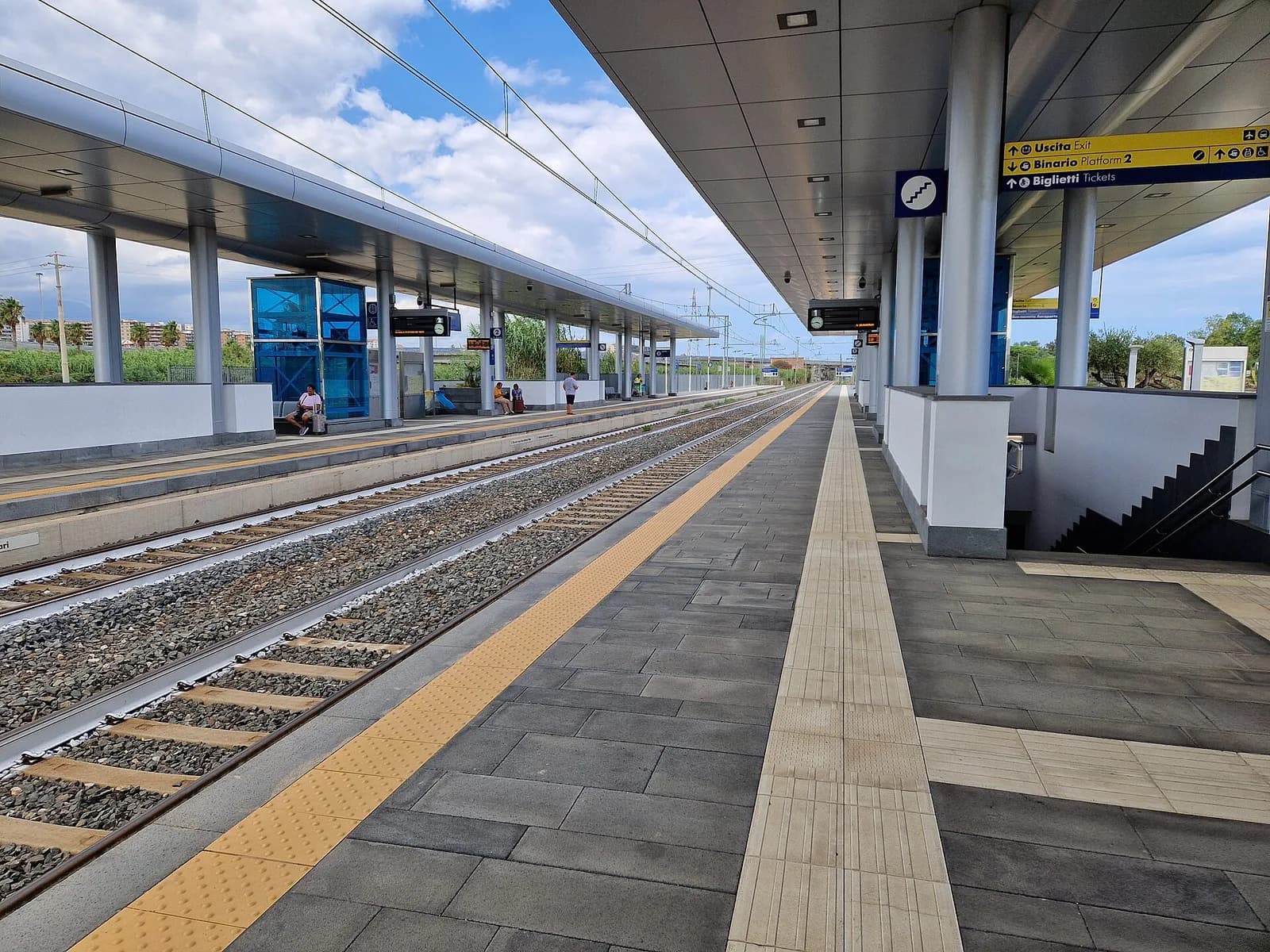 Platform view at Catania Aeroporto Fontanarossa railway station