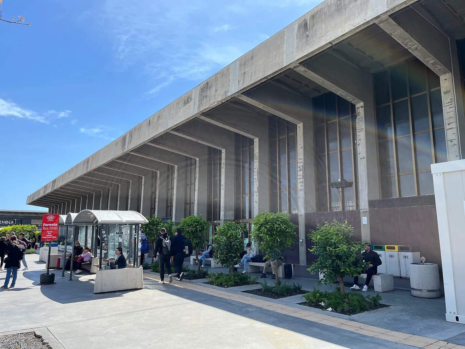 Catania-Fontanarossa Airport landside façade and forecourt in 2024