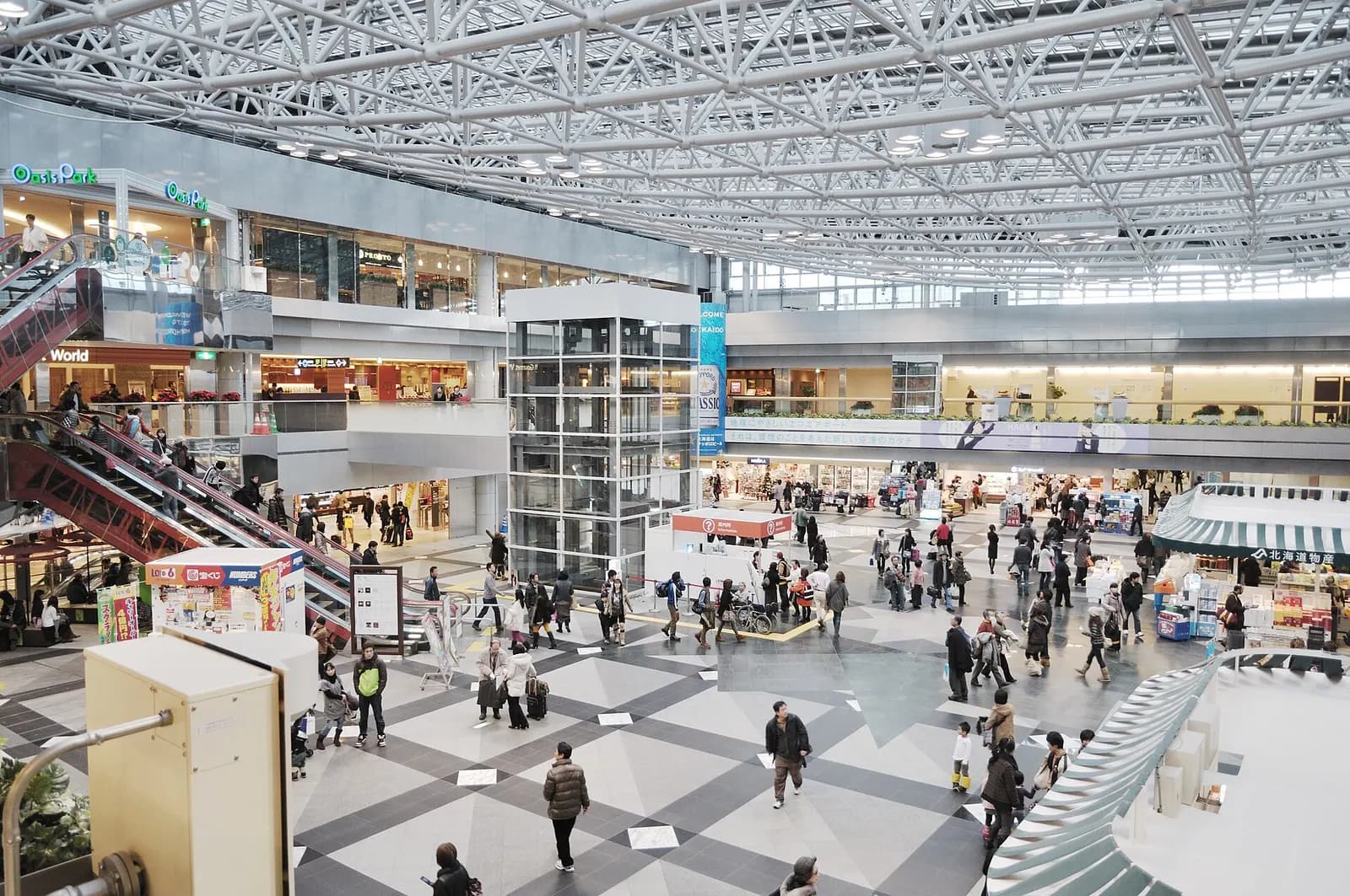 Interior of New Chitose Airport, Hokkaido, Japan